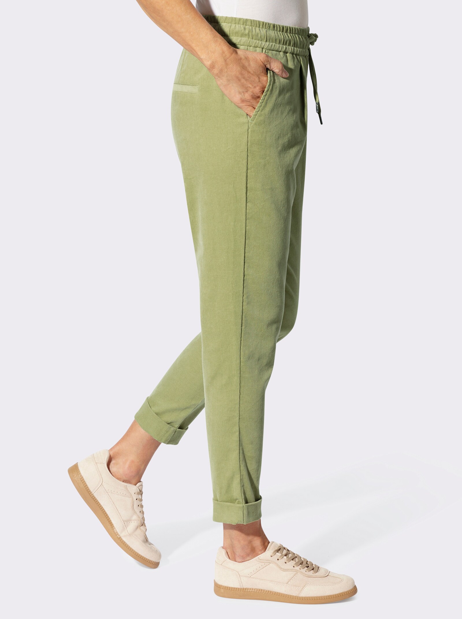 Cordhose mit Schlupfbund - schilf