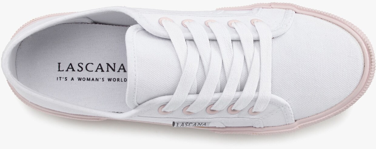 LASCANA Sneaker - weiß-rosa