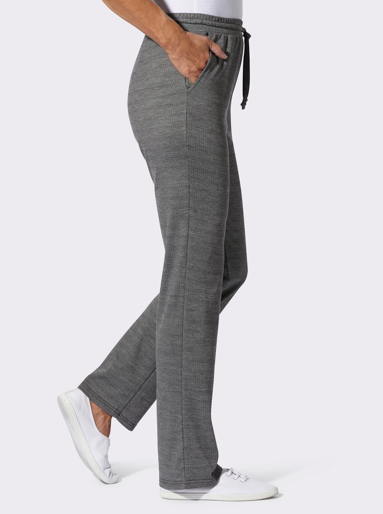 Jerseyhose - schwarz-steingrau-meliert