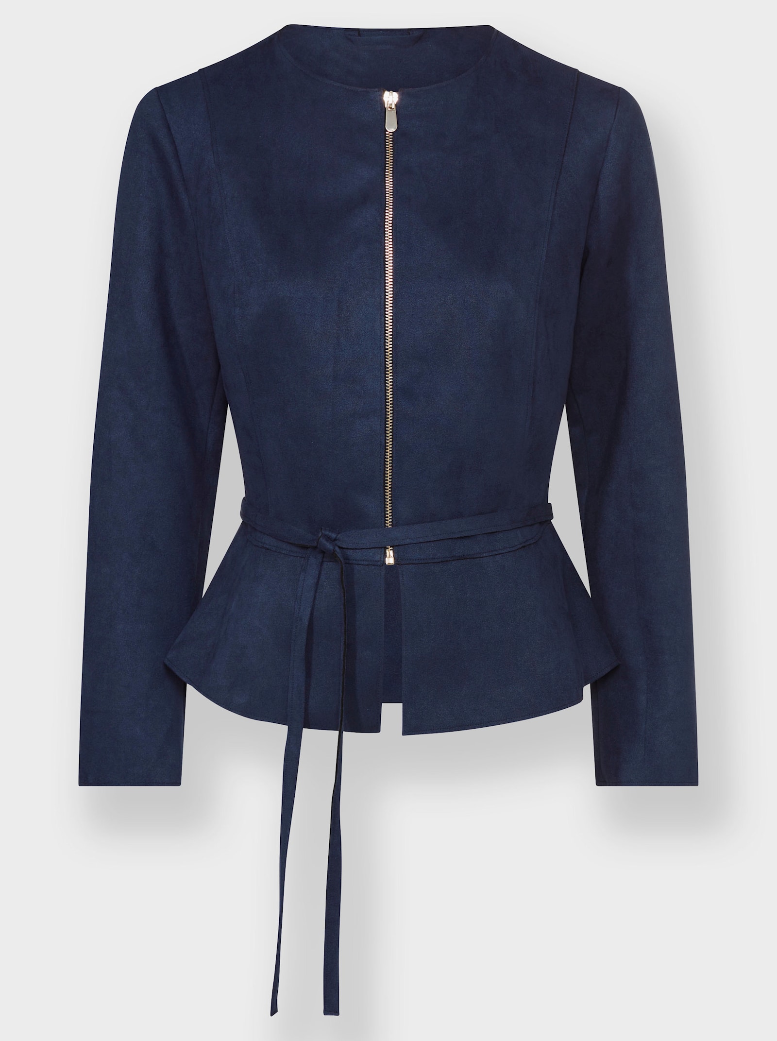 heine Lederimitat-Blazer mit Schößchen - marine