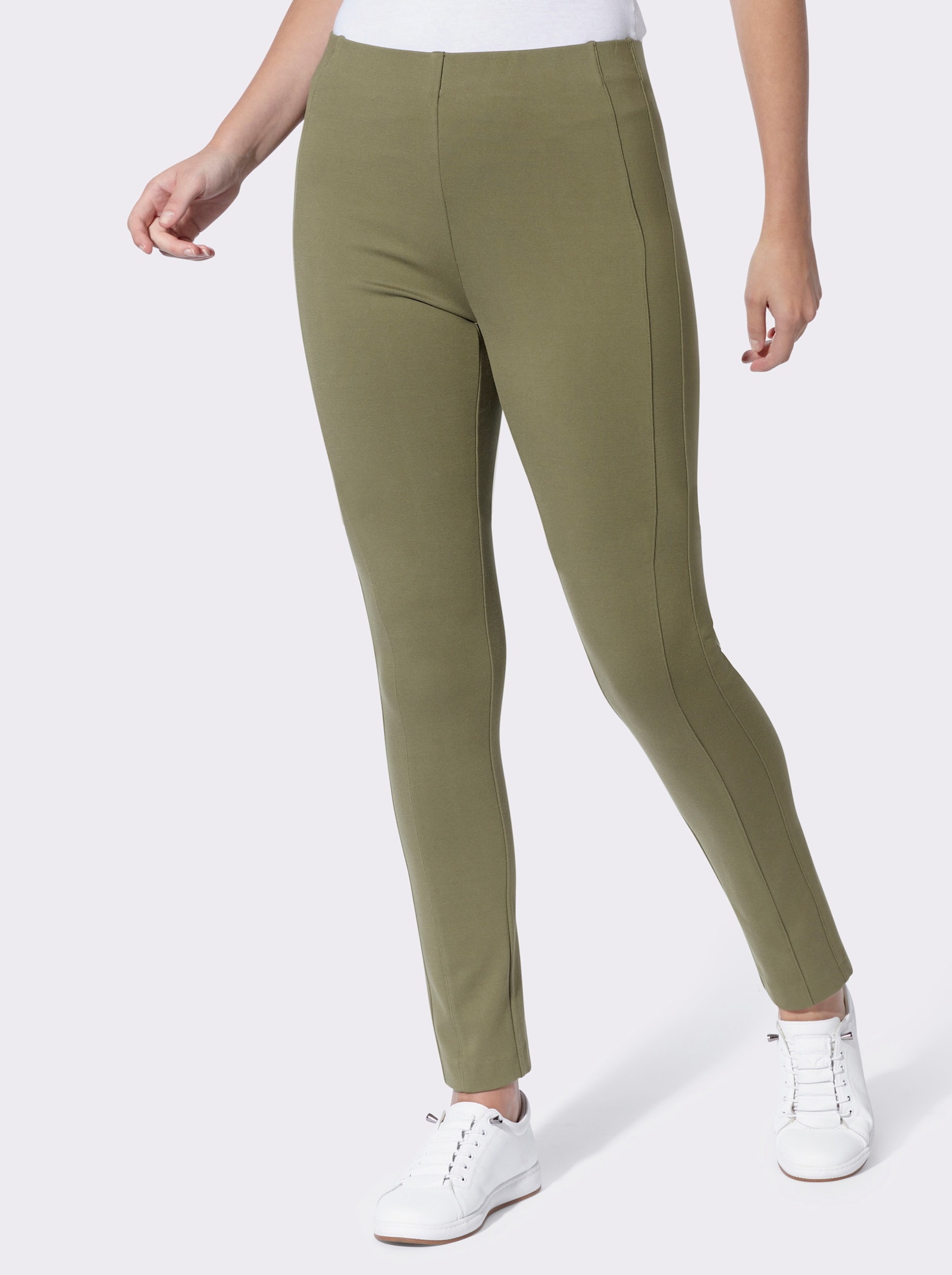 heine Jerseyhose mit Dehnbund - khaki