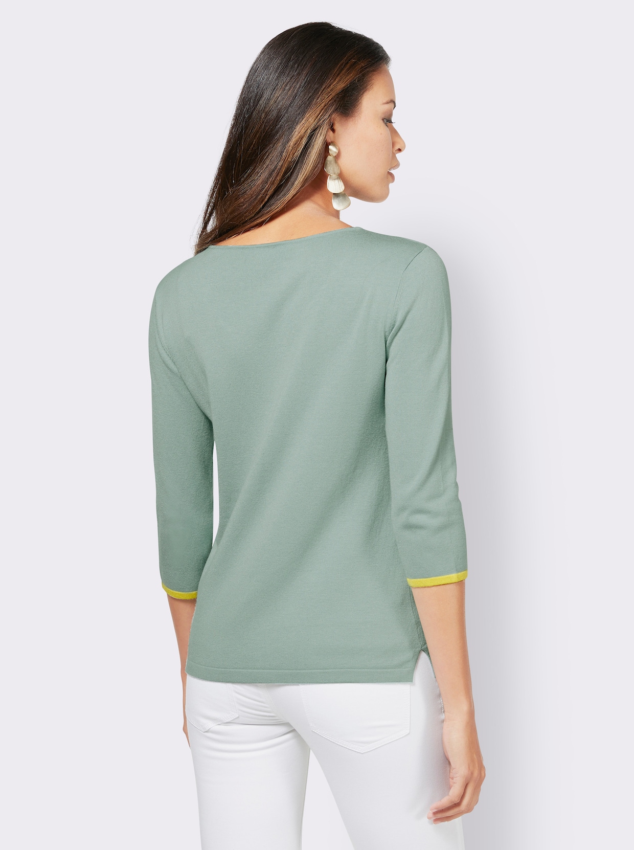 Pull à encolure en V - menthe