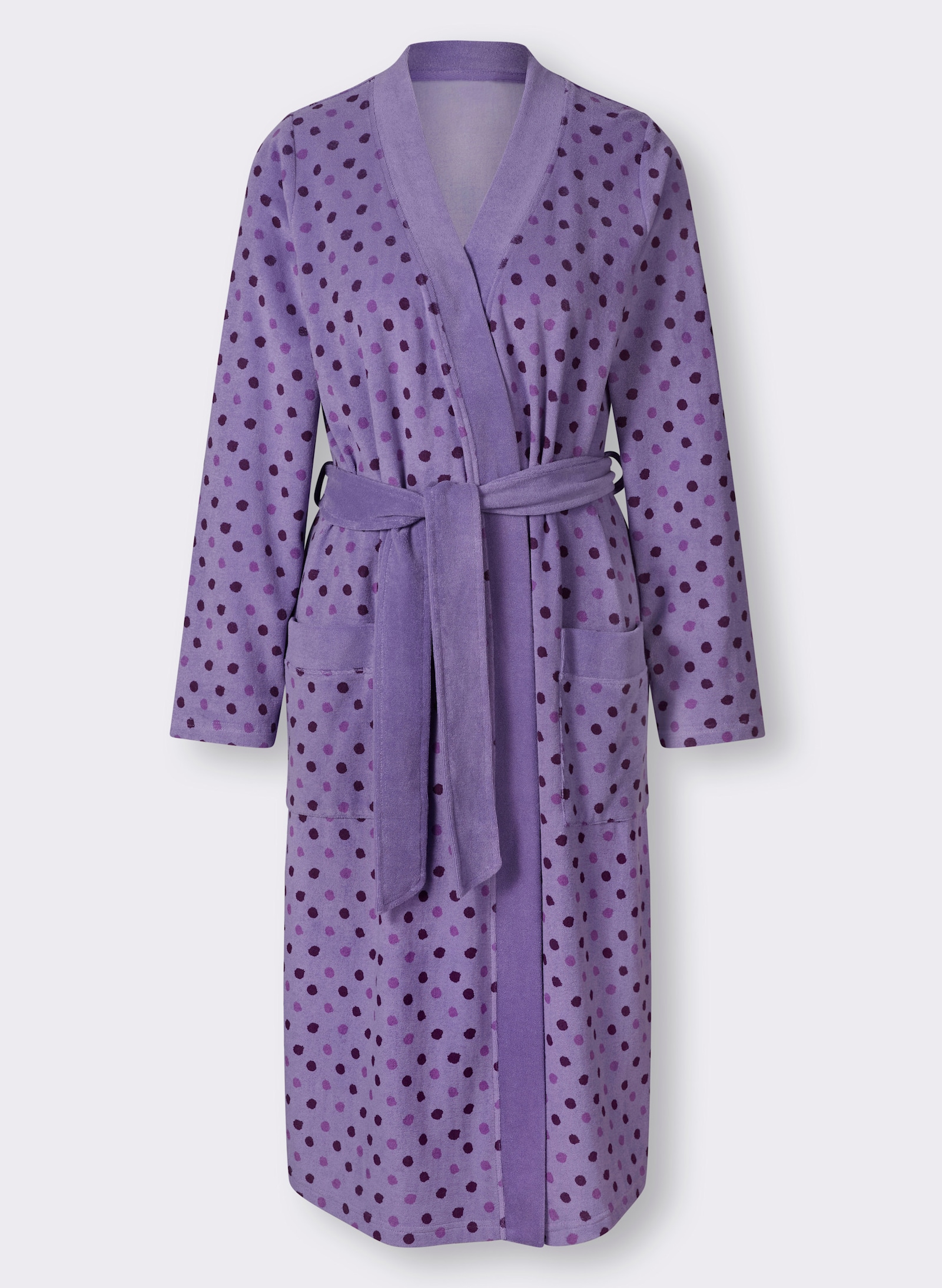 feel good Badjas - lavendel/lila gestippeld