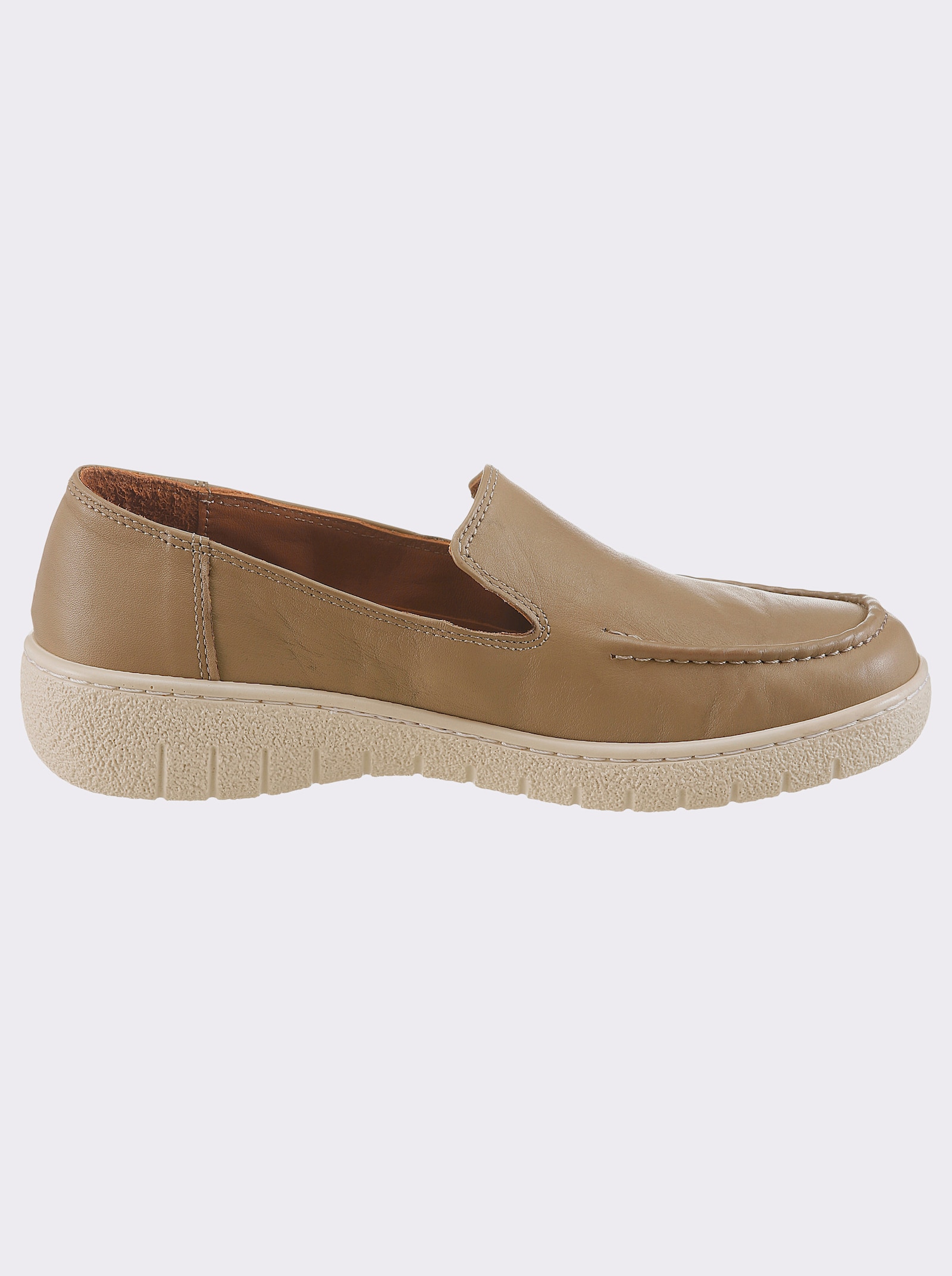 Loretta Slipper aus Leder, weich gepolstert - beige
