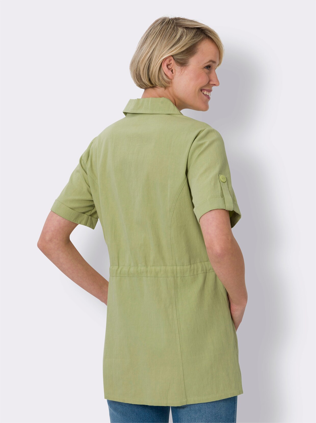 Lange blouse - lindegroen