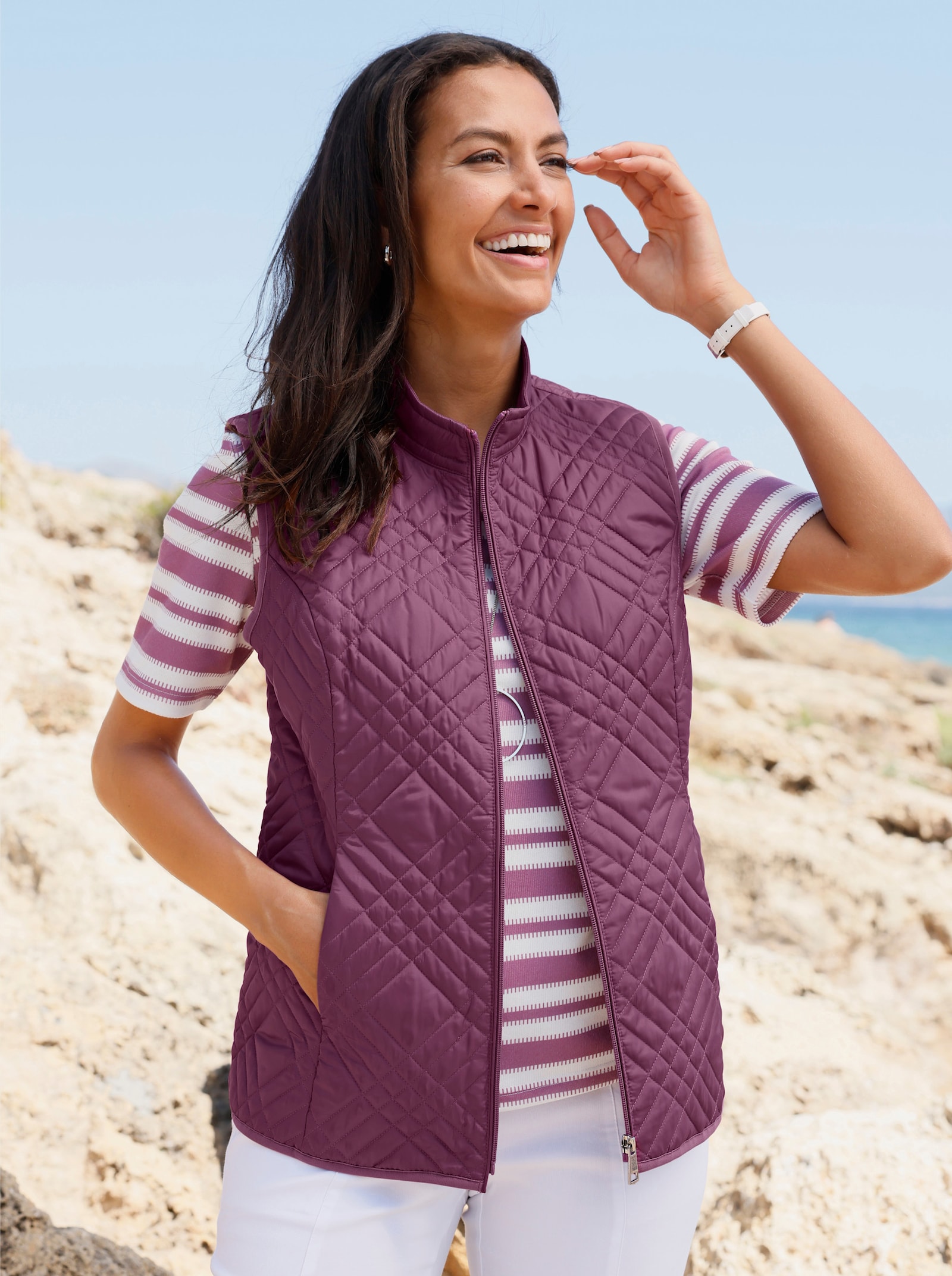 Steppweste in pflegeleichter Qualität - violett