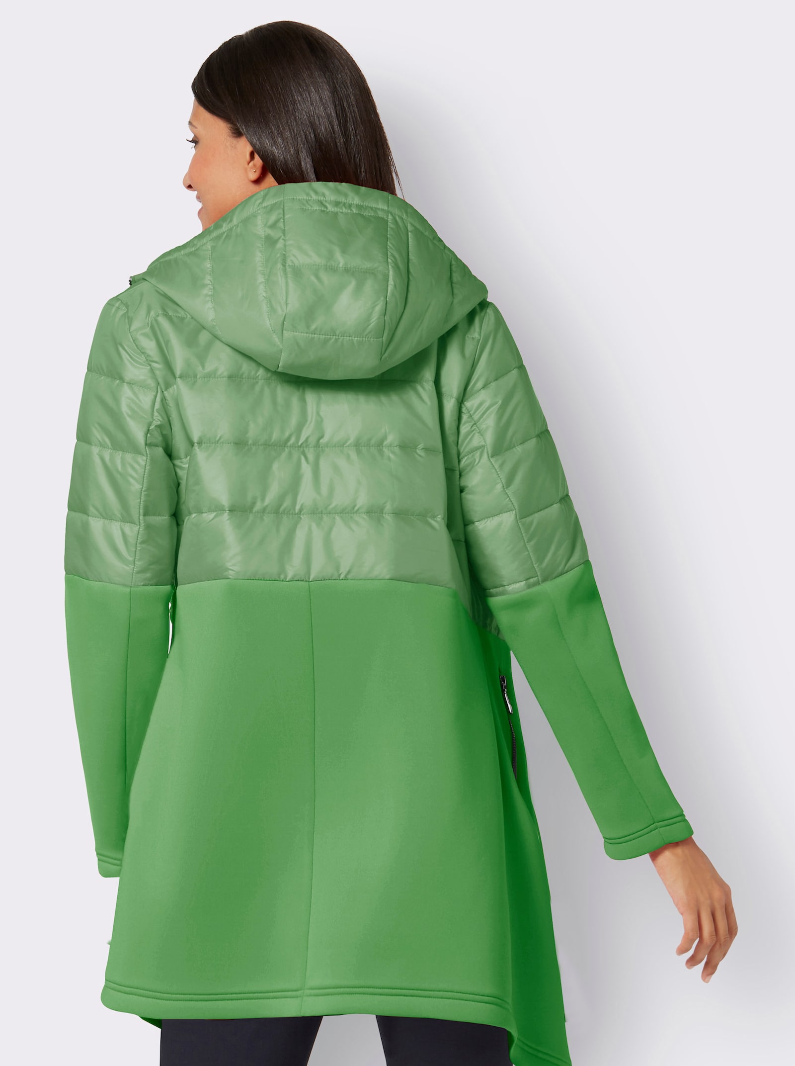 Steppjacke im Material-Mix - apfel