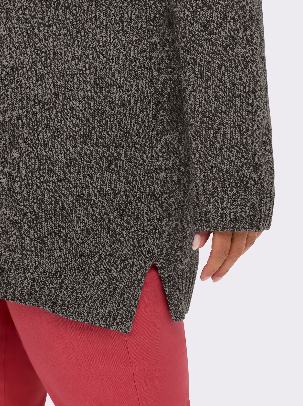 Longpullover - steingrau-meliert