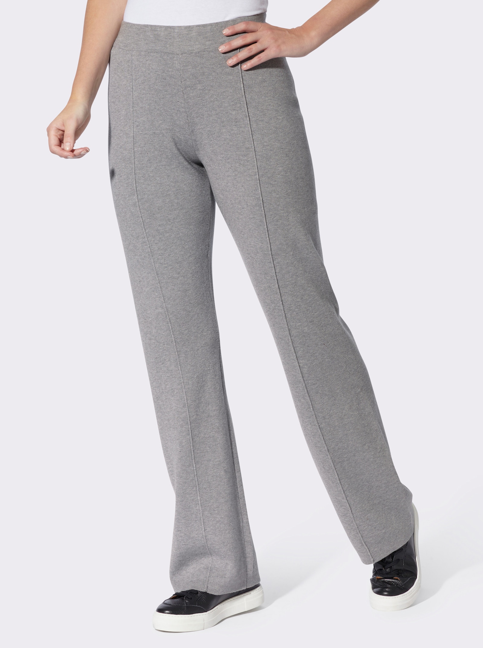 heine Strickhose mit Biesen - steingrau-meliert