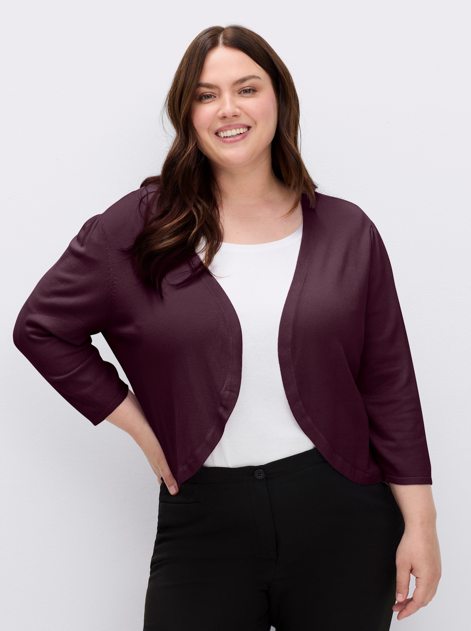 Bolero in Feinstrick-Qualität - burgund