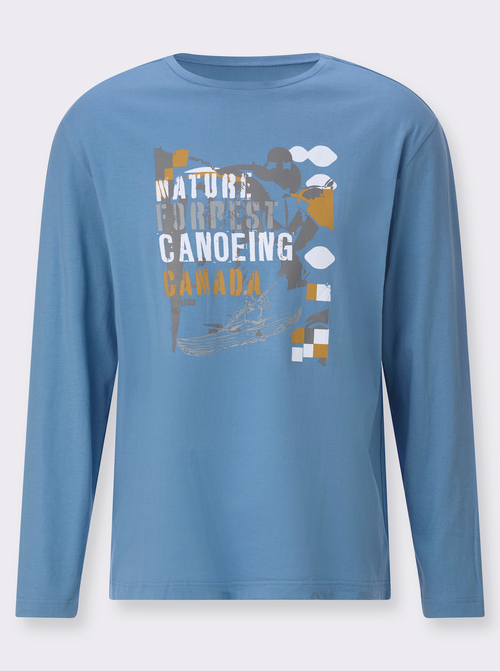 Langarmshirt mit Druckmotiv - mittelblau