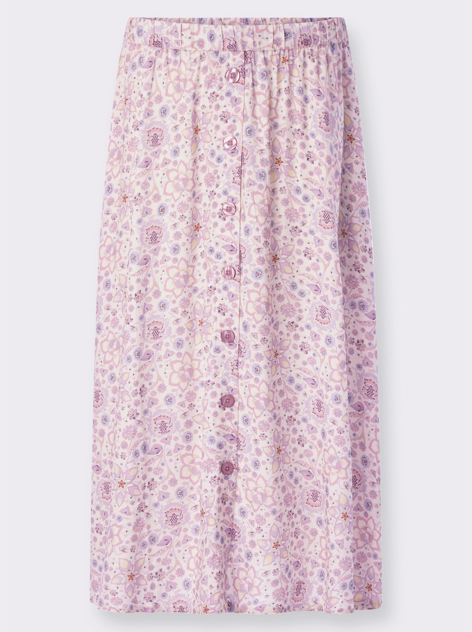 heine Jupe d'été avec motif mille fleurs - couleur ivoire-parme imprimé