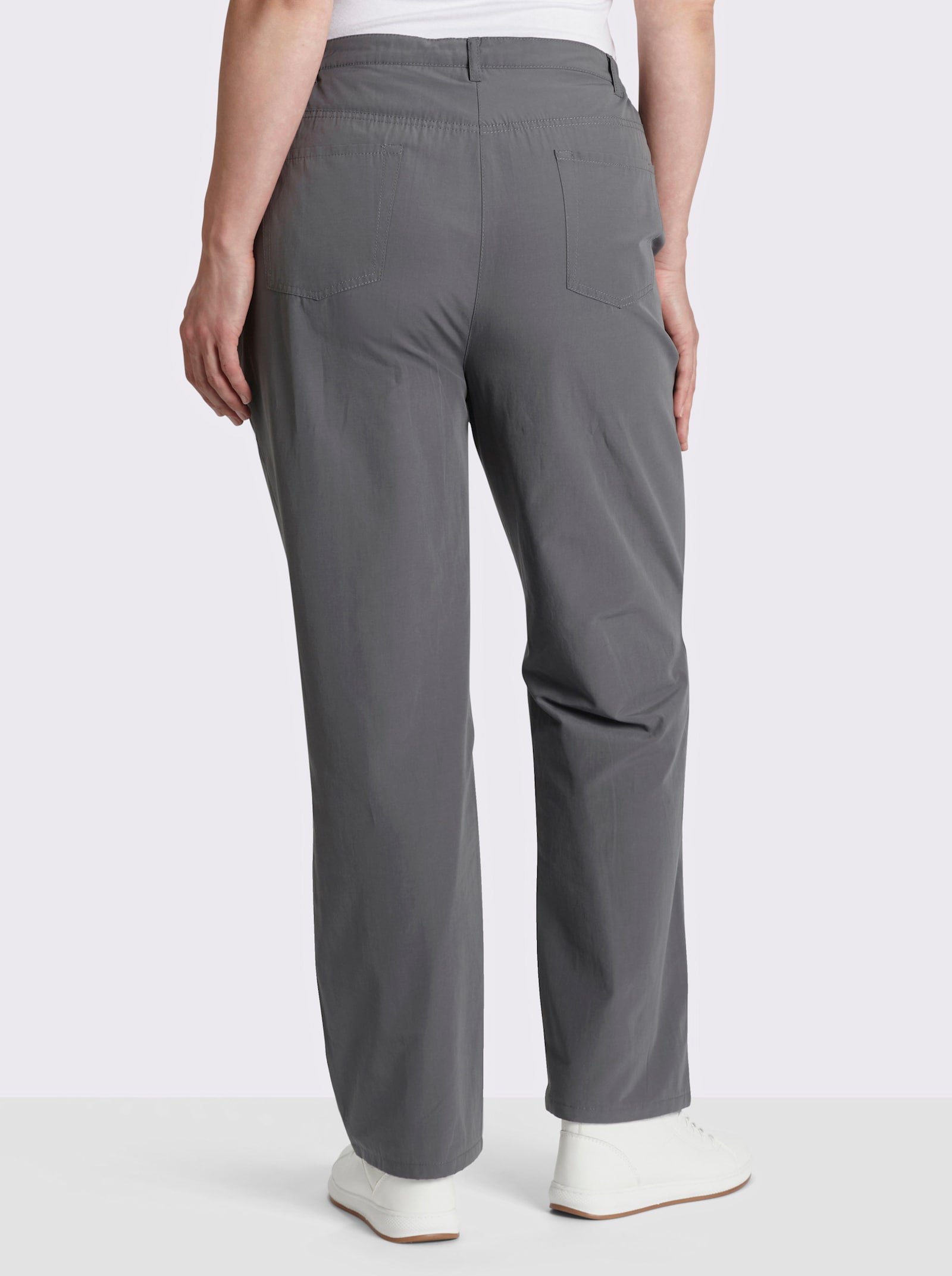 Cosma Thermohose mit kariertem Futter - grau