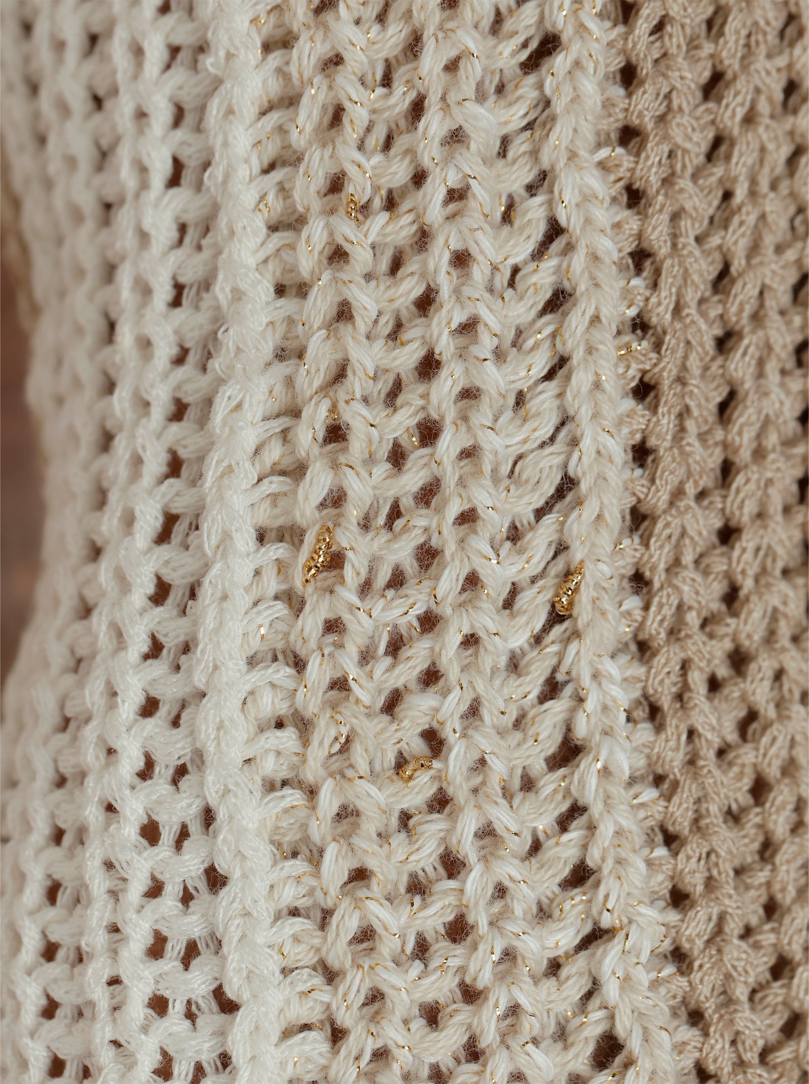 heine 3/4-Arm-Pullover mit Intarsienstrick - ecru-beige-gemustert