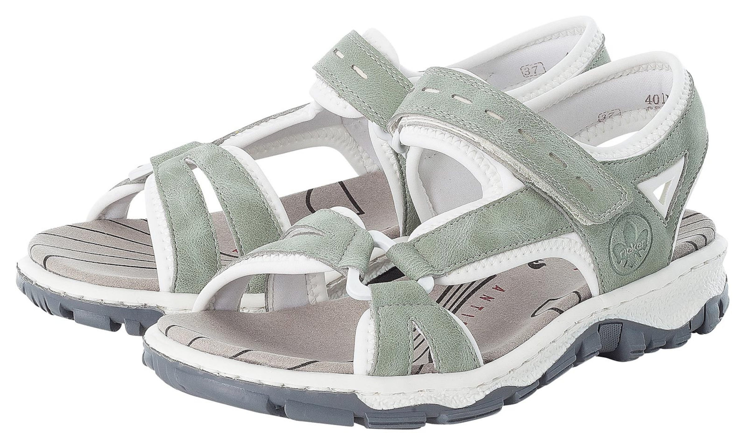 Schuhe Sandaletten Rieker Riemchensandale in mint-weiß 