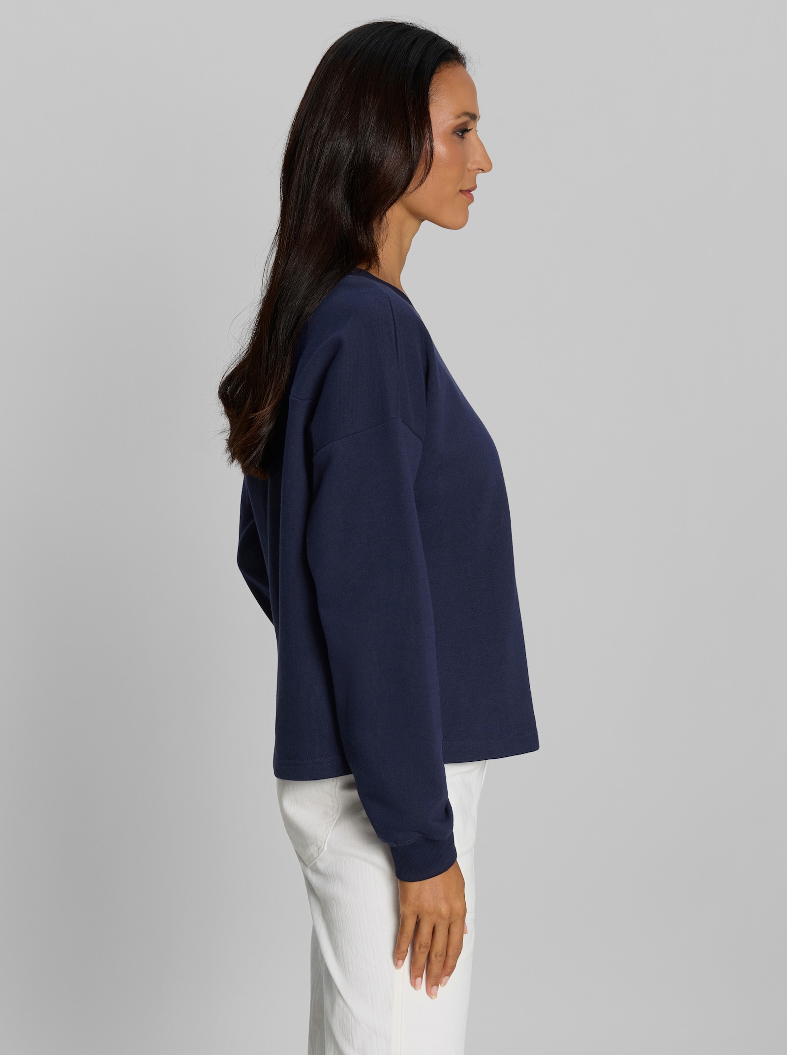 heine Sweater mit Schriftzug hinten - marine