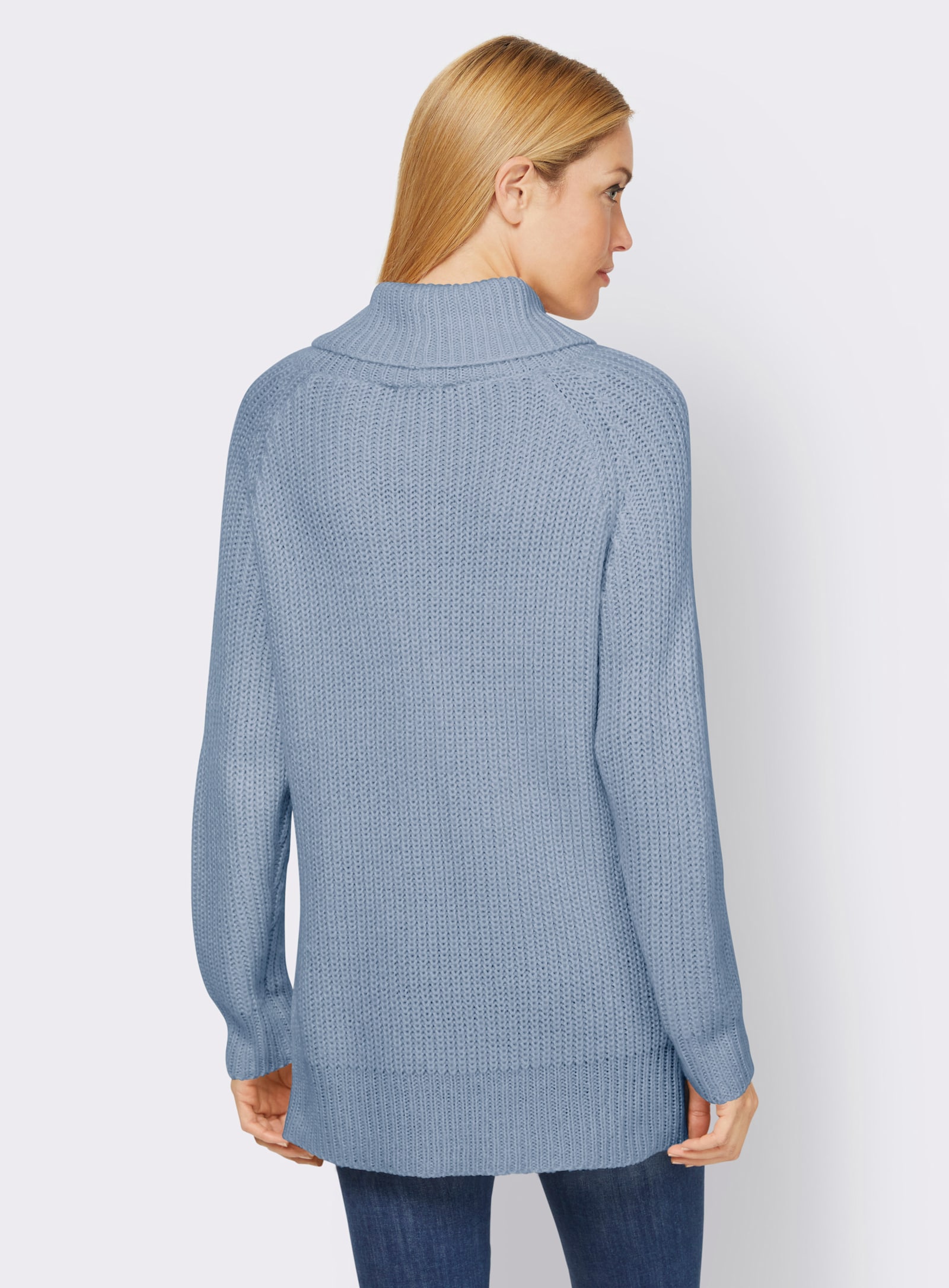 heine Rollkragenpullover mit aufwendigem Strickmuster - bleu