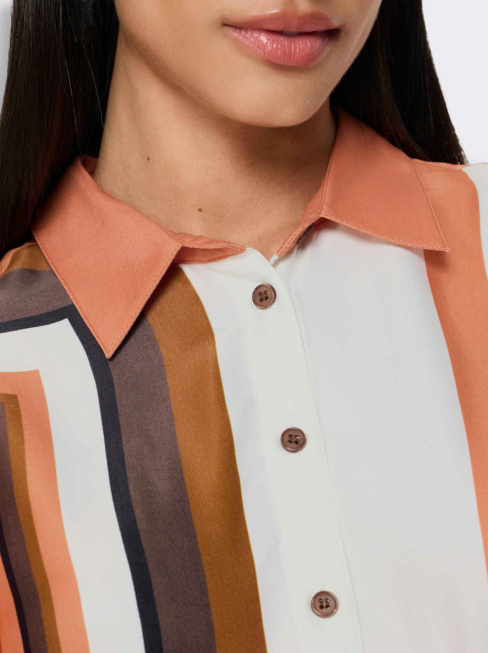 heine Druckbluse mit grafischem Dessin - cognac-schoko-bedruckt