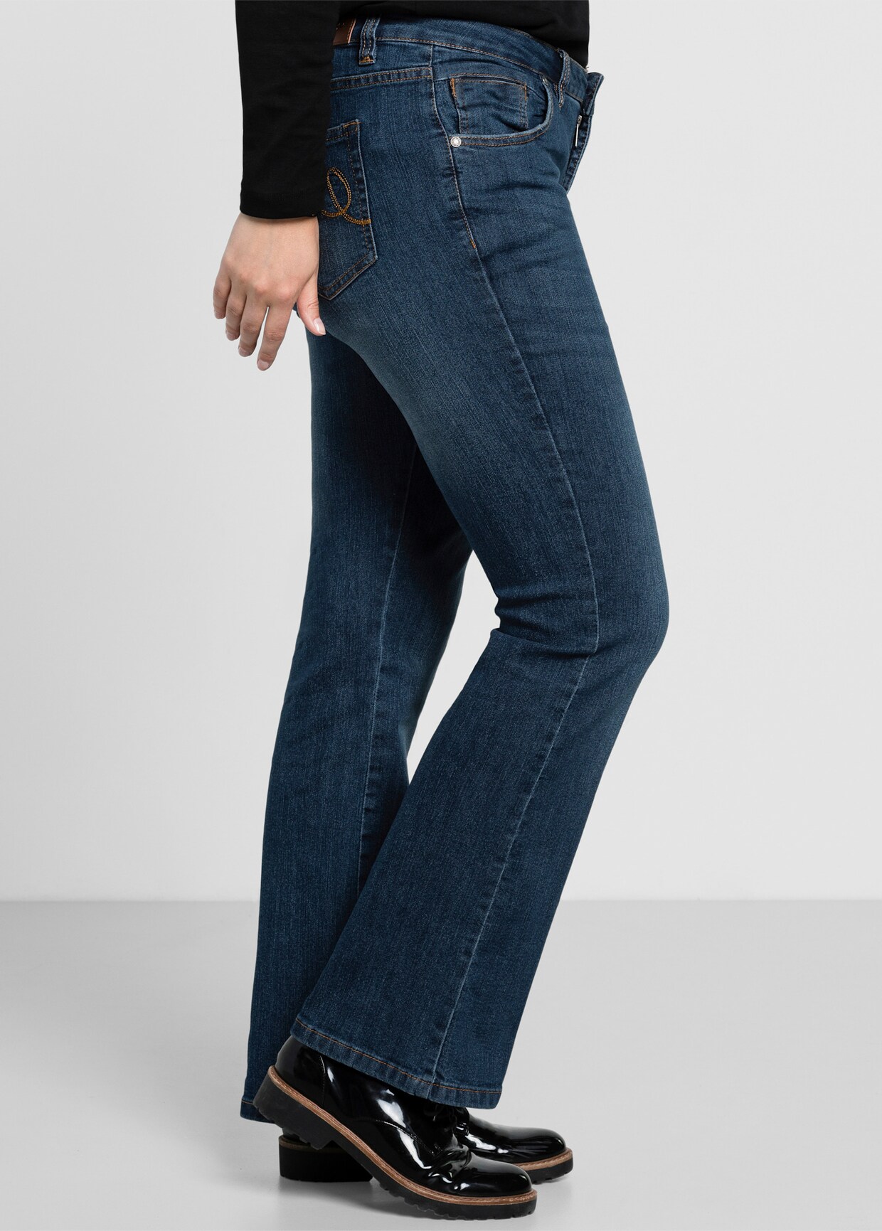 sheego Bootcut-Jeans - dark blue denim