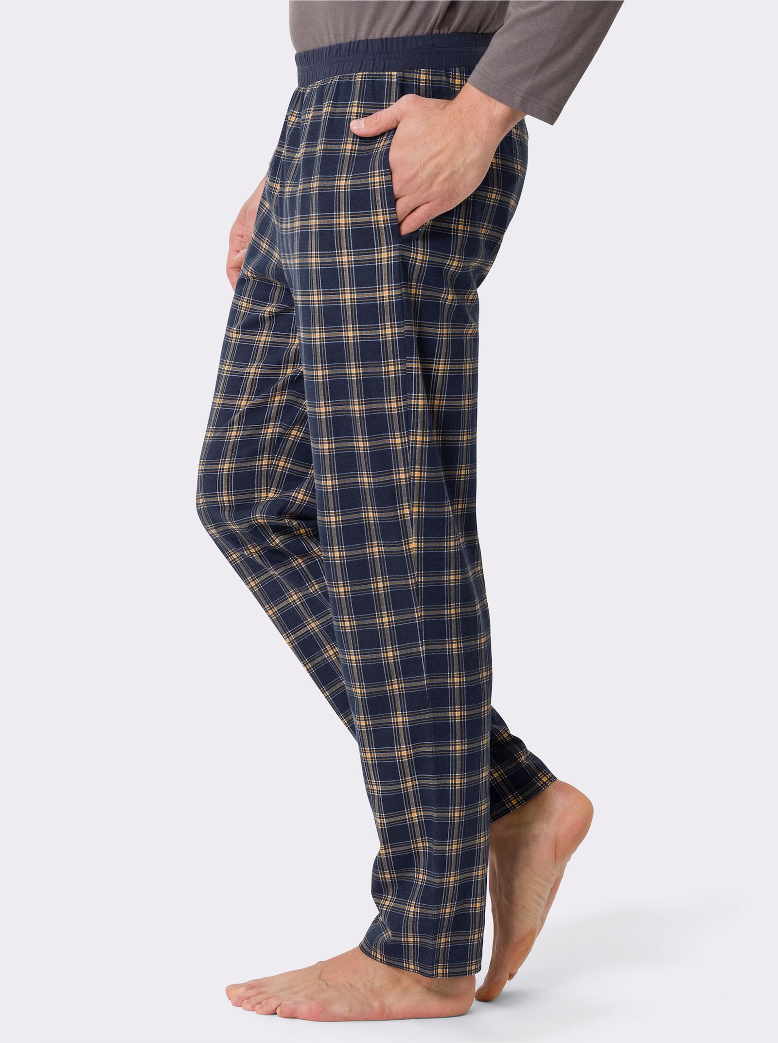 Schlafanzug-Hose - marine-kariert