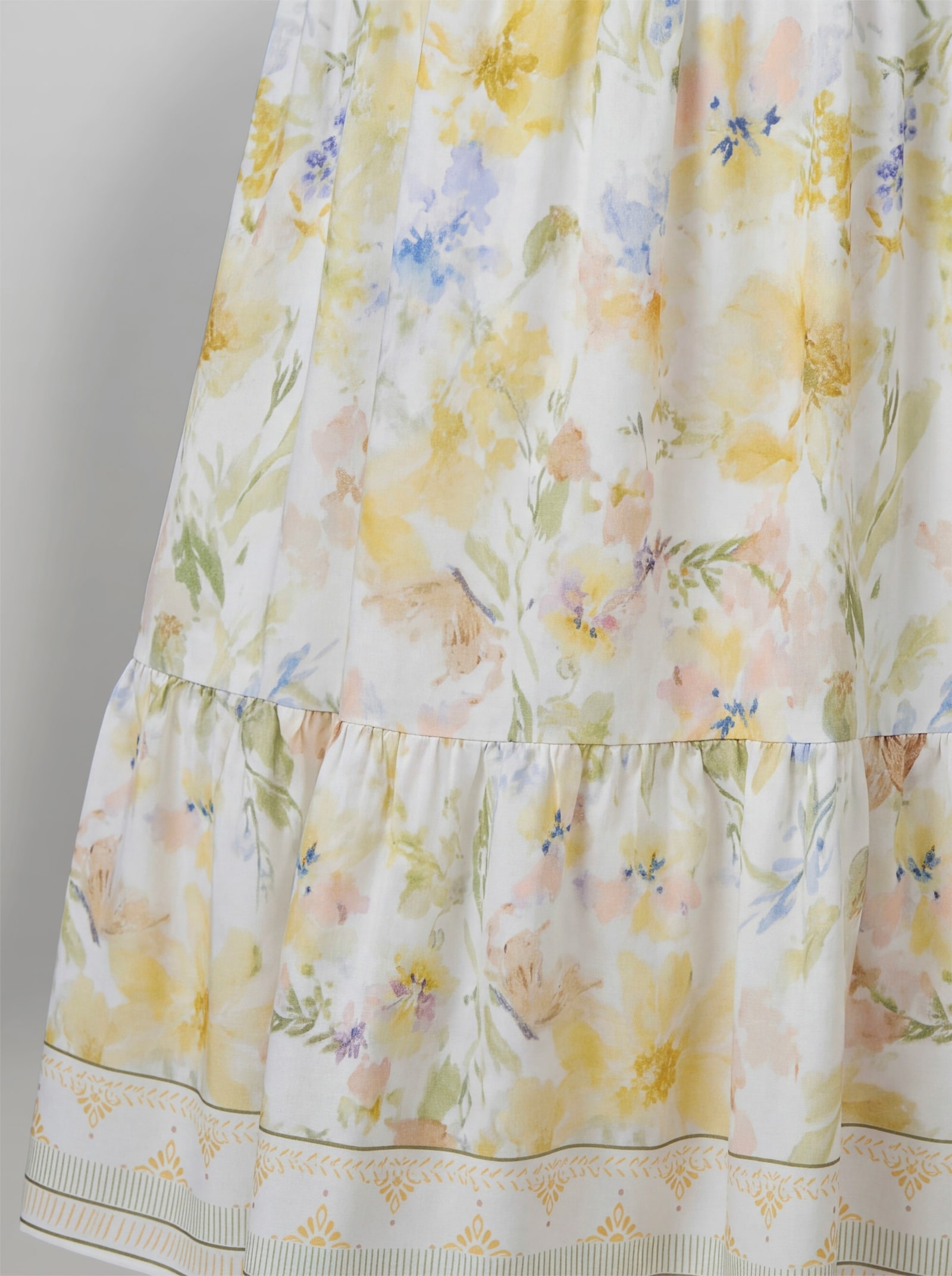 heine Volantkleid mit Blüten-Dessin - ecru-zitrone-bedruckt