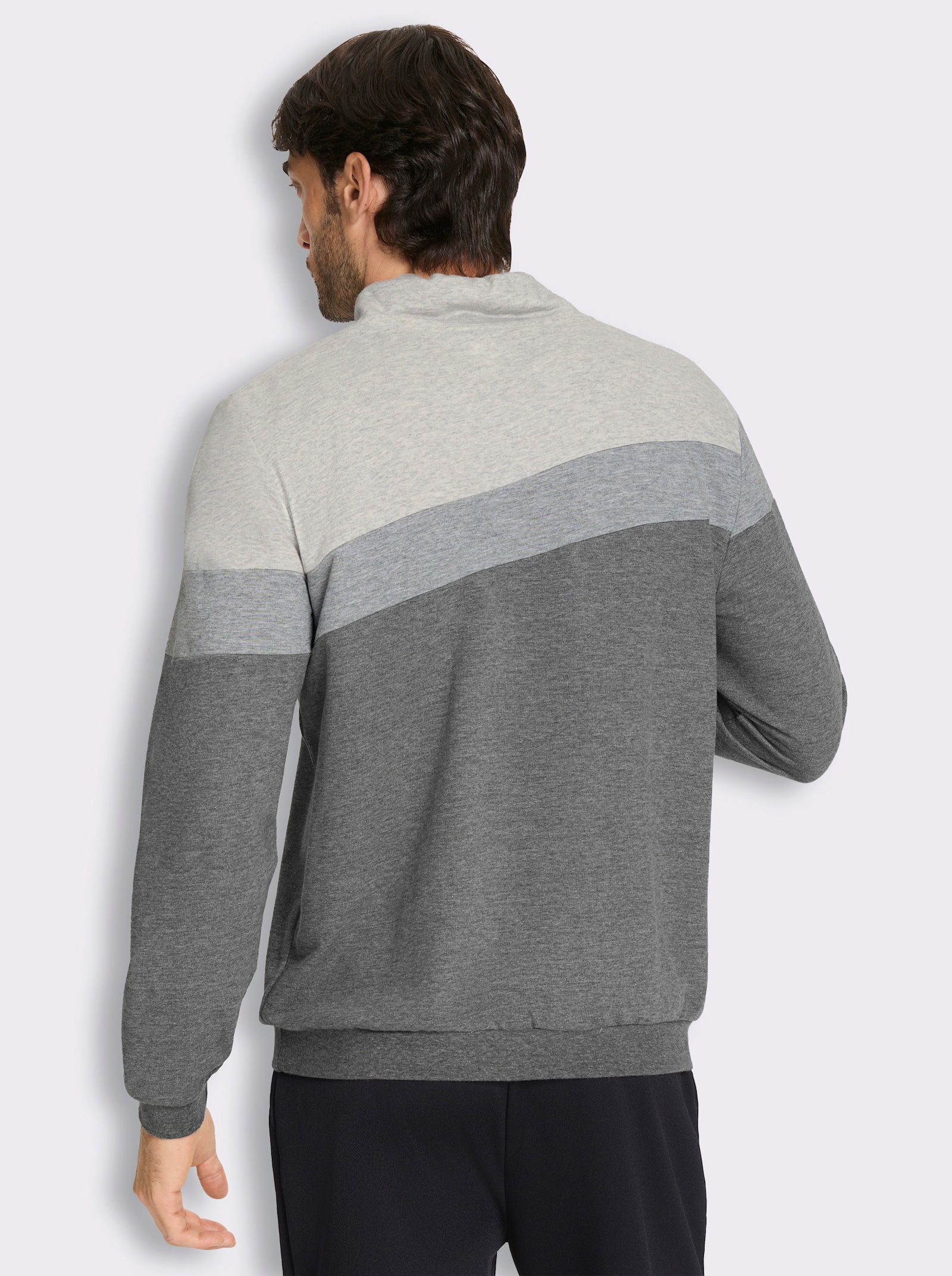Catamaran Sports Sweatshirt mit weitenregulierbarem Kragen - anthrazit-hellgrau-meliert