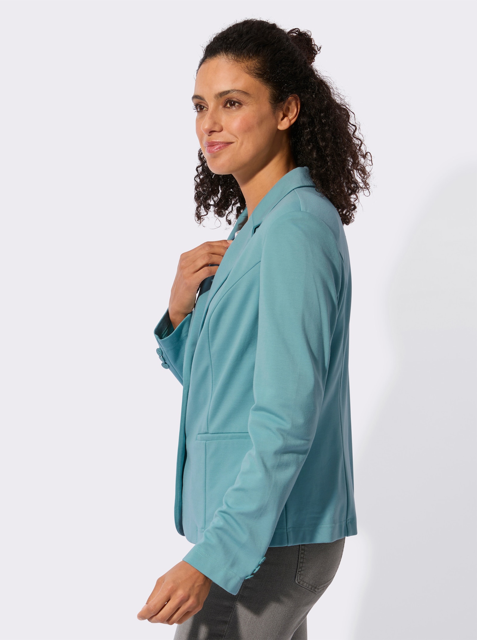 Jerseyblazer in Interlock-Qualität - ozean