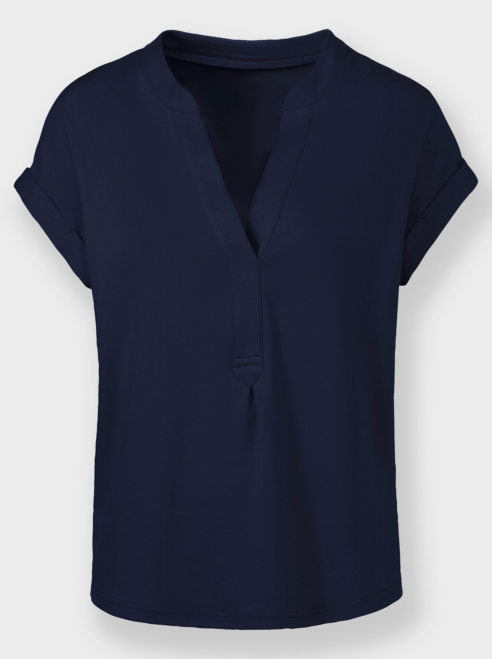 heine Kurzarmshirt in Viskose-Mischung - marine