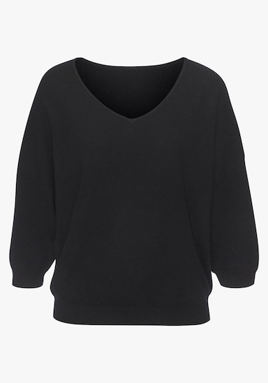 LASCANA Kaschmirpullover - schwarz