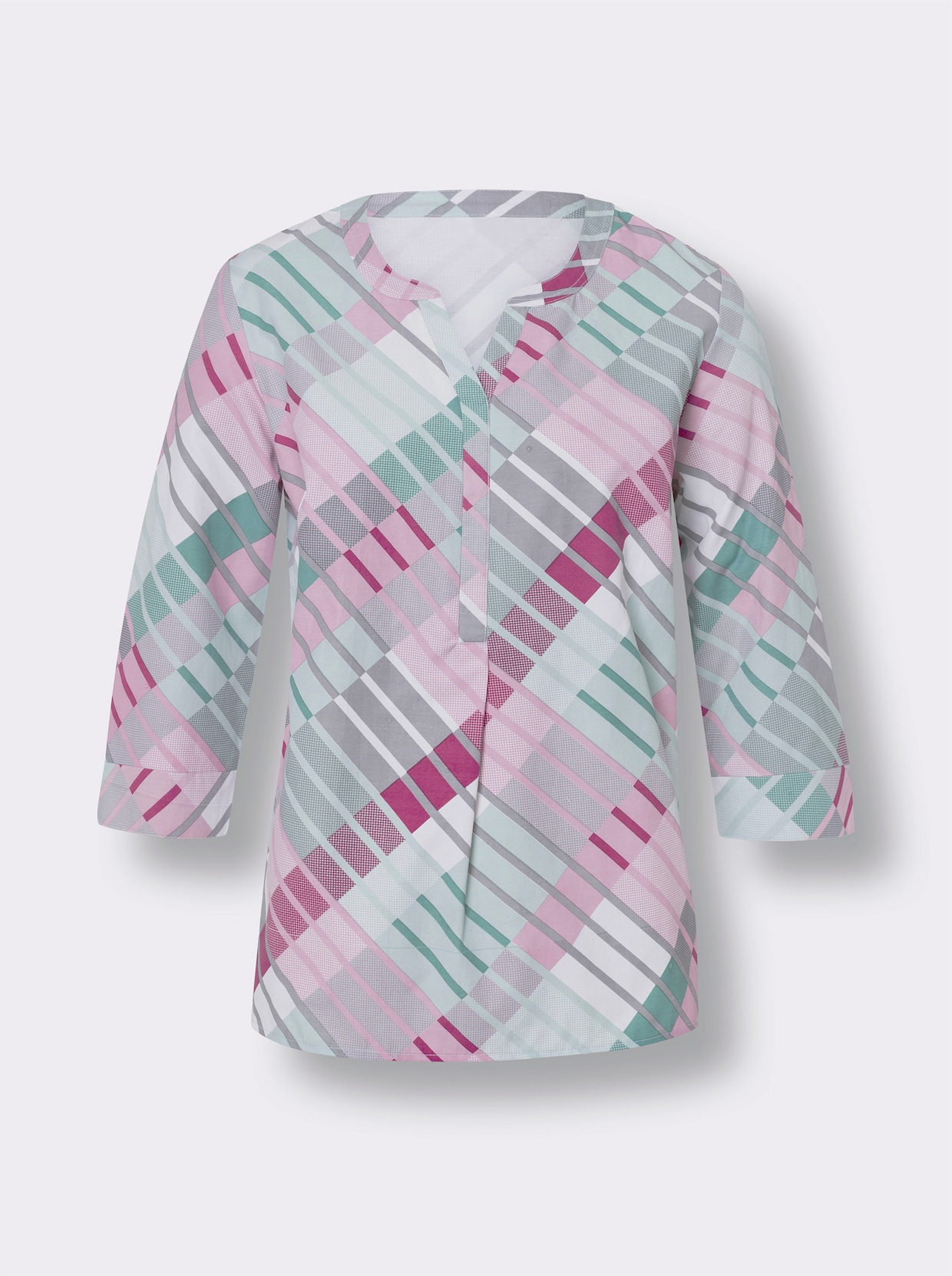 Comfortabele blouse - erika/ecru bedrukt