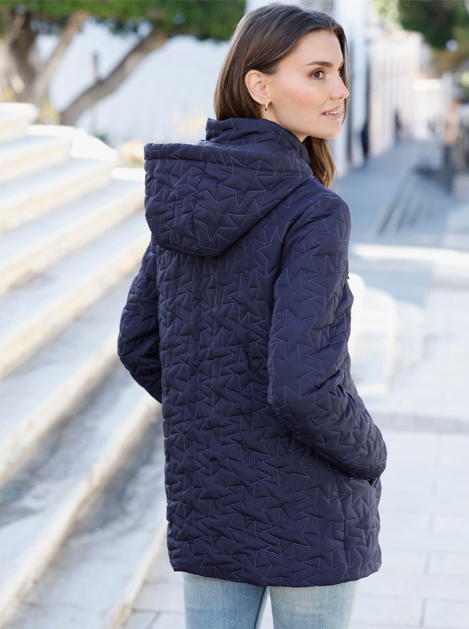 Steppjacke mit 2-Wege-Reißverschluss - marine