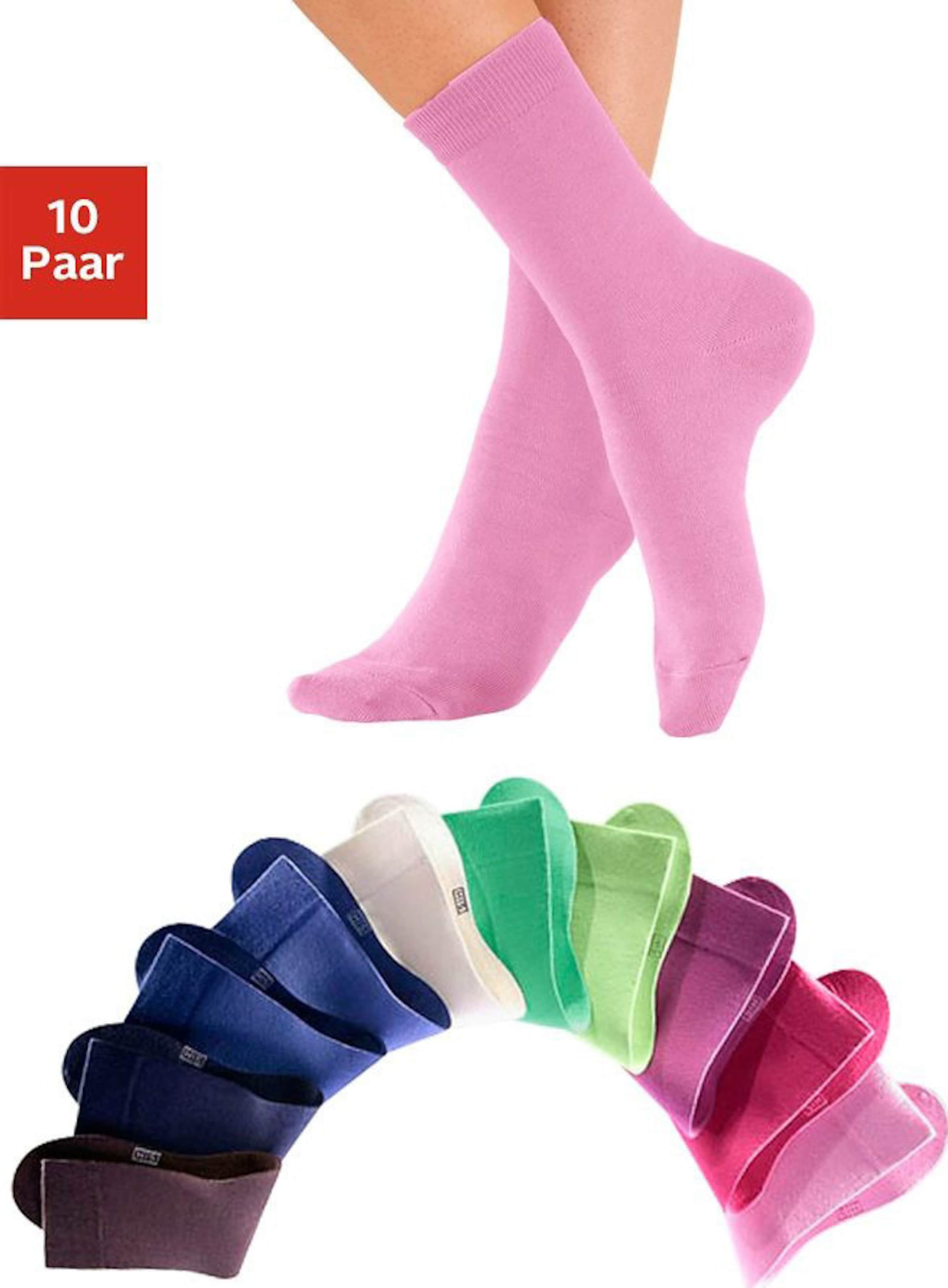 Unisex Socken günstig Kaufen-Freizeitsocken in 1x rosa, 1x pink, 1x altrosa, 3x blau, 1x braun, 2x grün, 1x ecru von H.I.S. Freizeitsocken in 1x rosa, 1x pink, 1x altrosa, 3x blau, 1x braun, 2x grün, 1x ecru von H.I.S <![CDATA[Die Unisex-Socken im 10-er Pack überzeugen dur