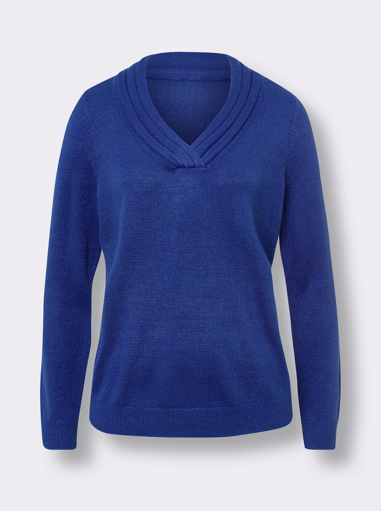 V-Ausschnitt-Pullover - royalblau