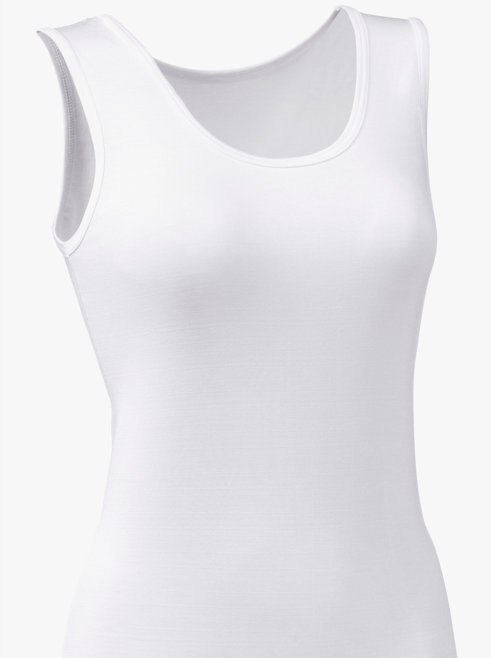 wäschepur Achseltop mit breiten Trägern - weiß