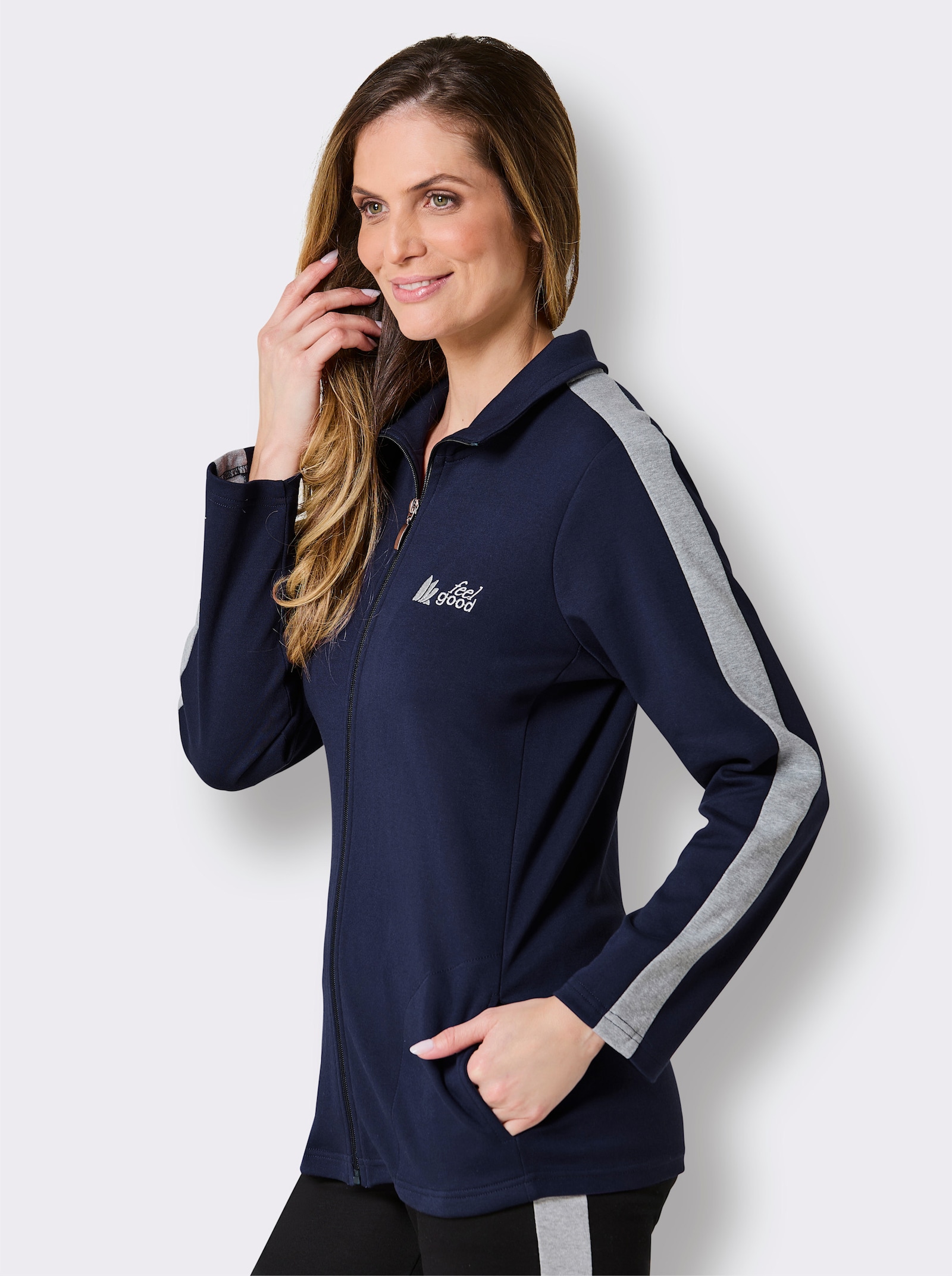 feel good Jacke - marine-steingrau