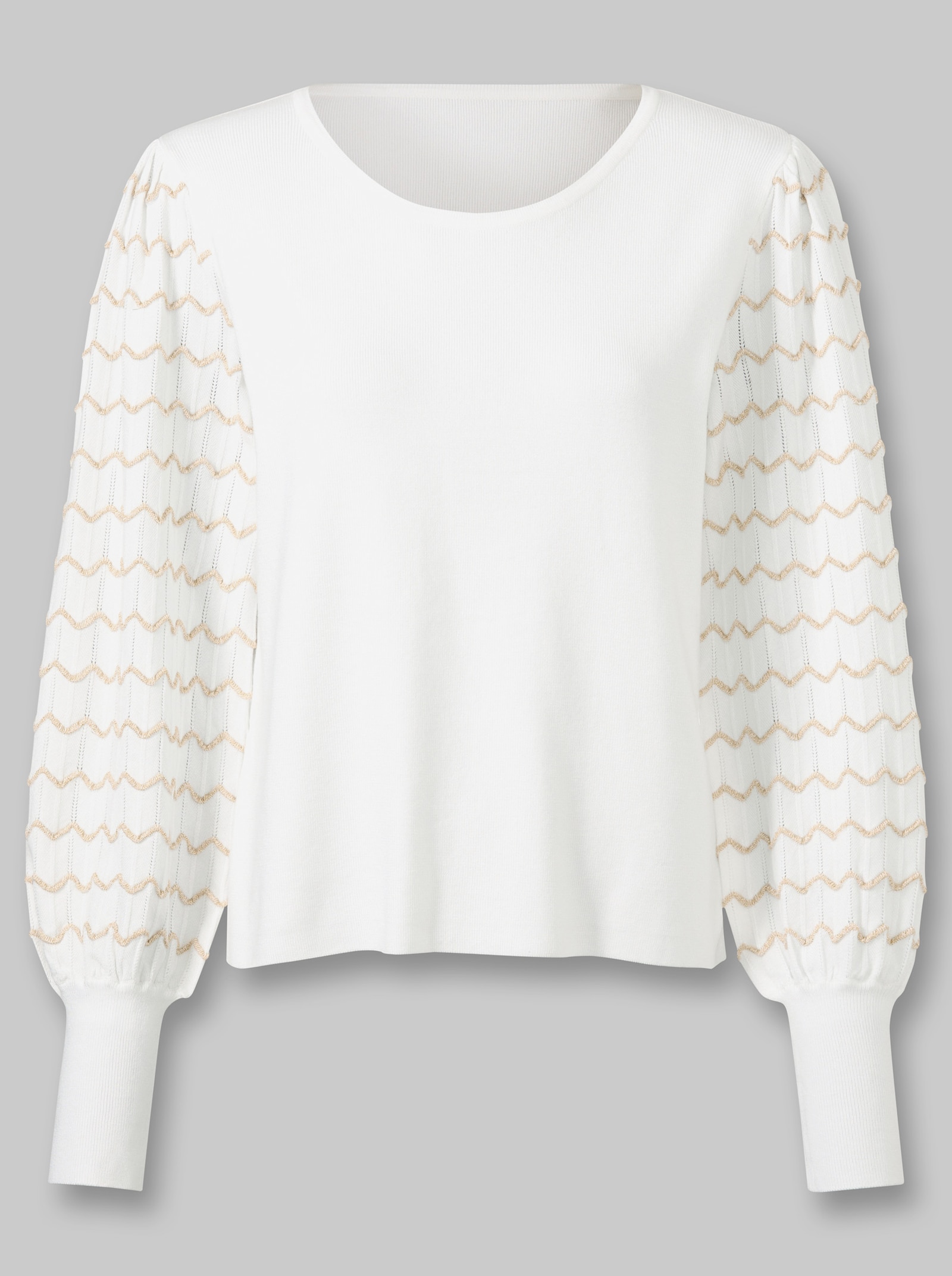 heine Feinstrickpullover mit Zickzack-Muster - ecru