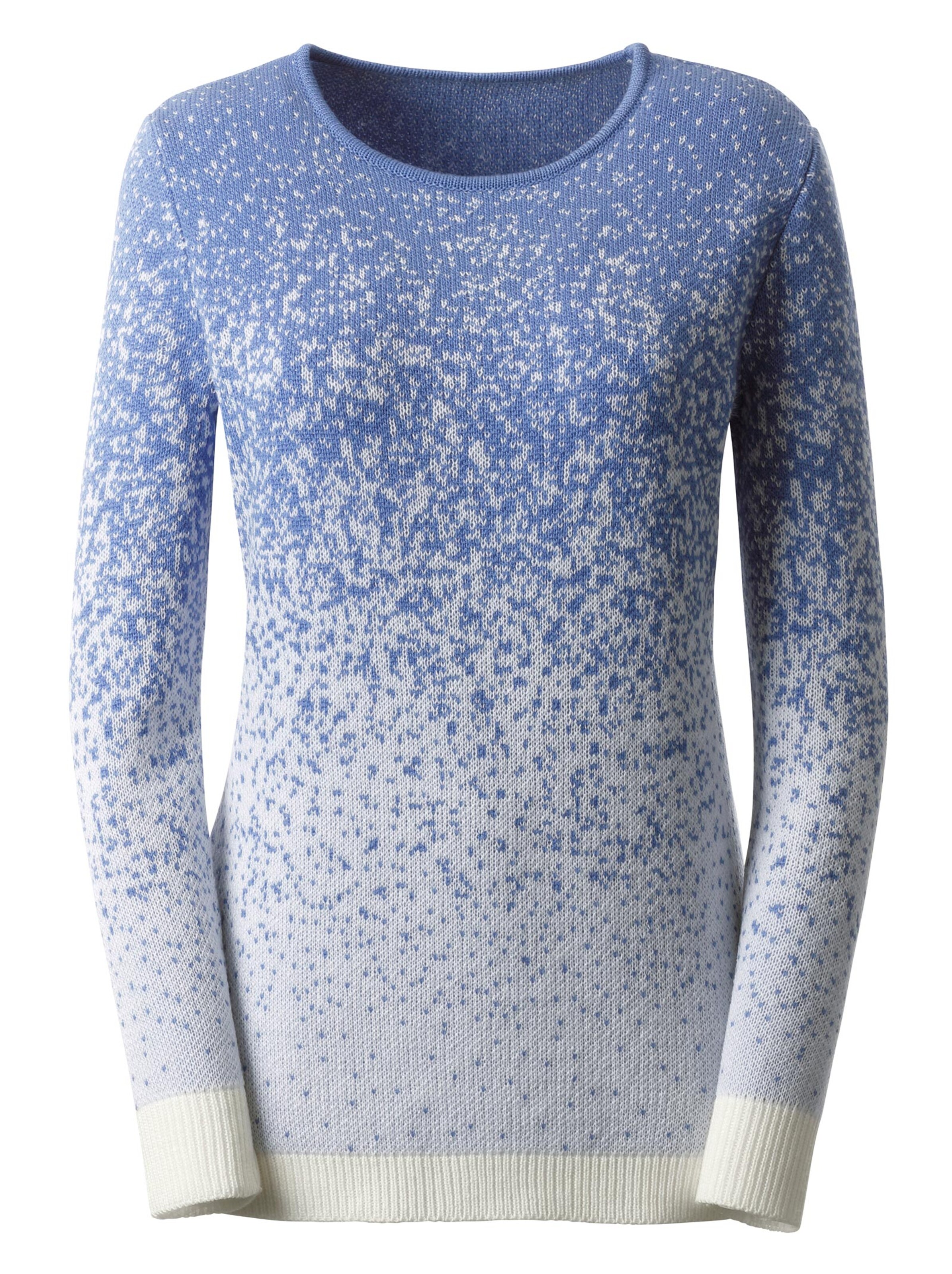 Pullover - ecru-blau