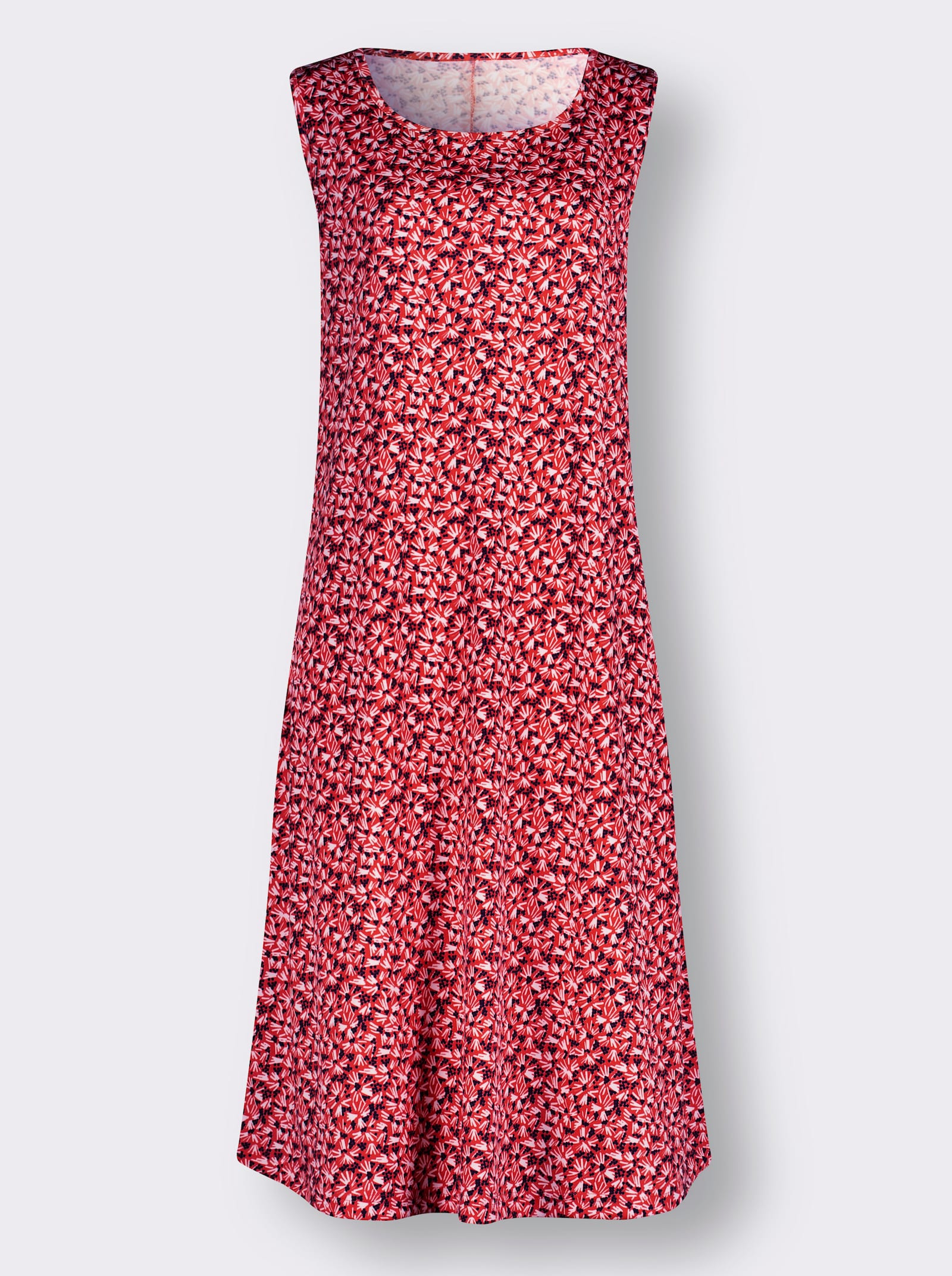 Žerzejové šaty v balení po 2 kusech - humrová-potisk + námořnická modrá