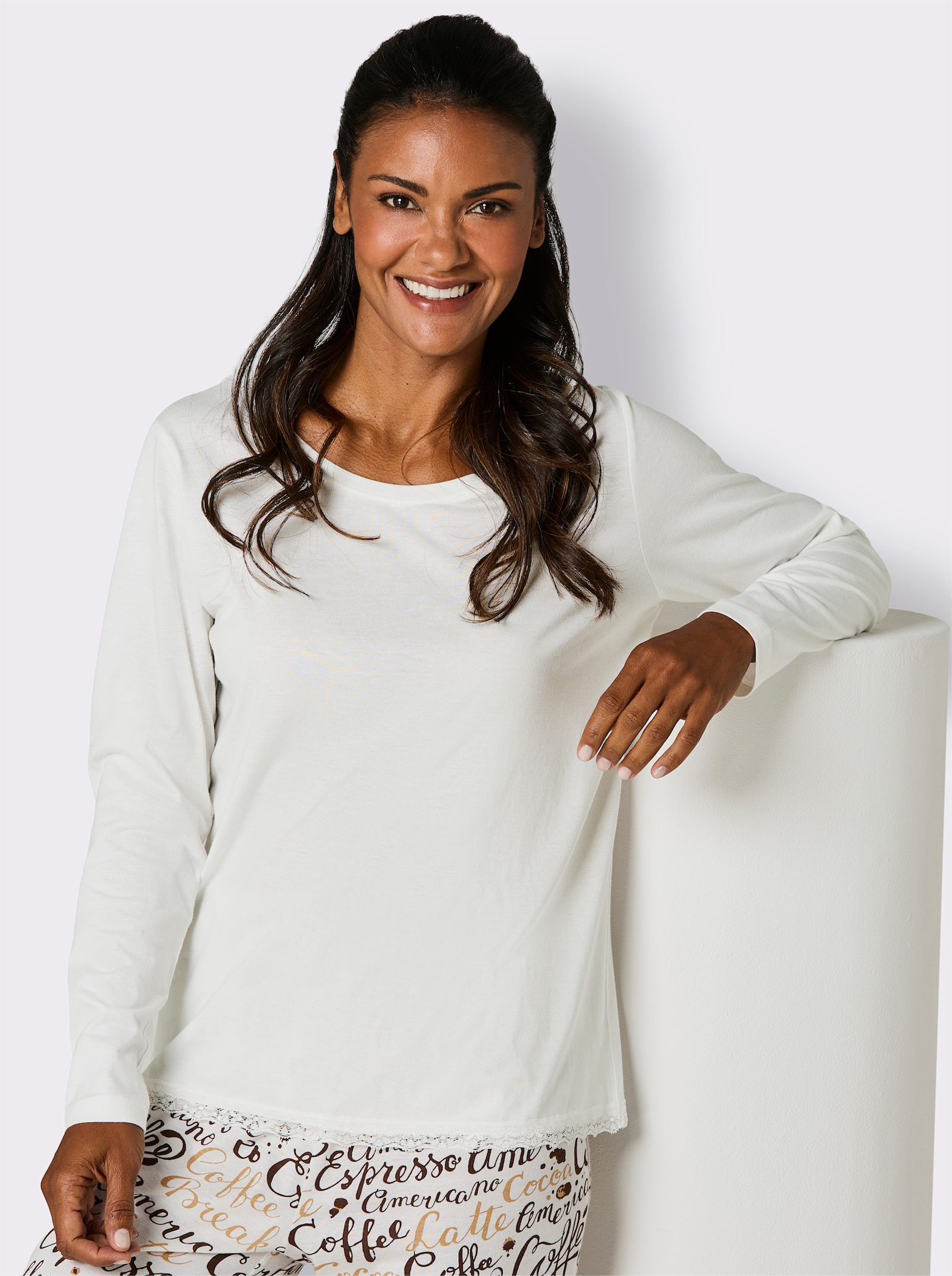 wäschepur Pyjama-T-shirt - écru