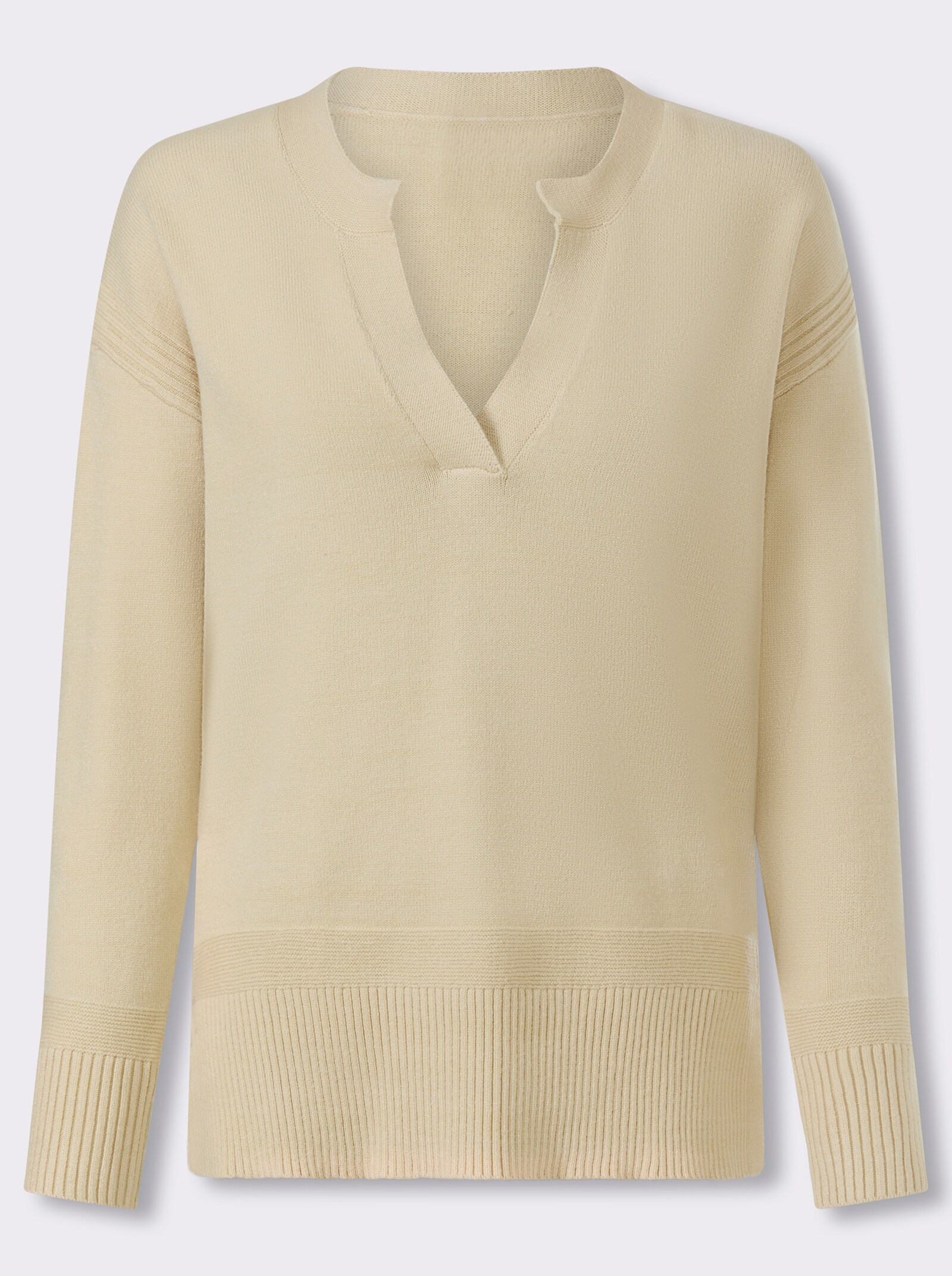 heine Pullover mit Seitenschlitzen - sand