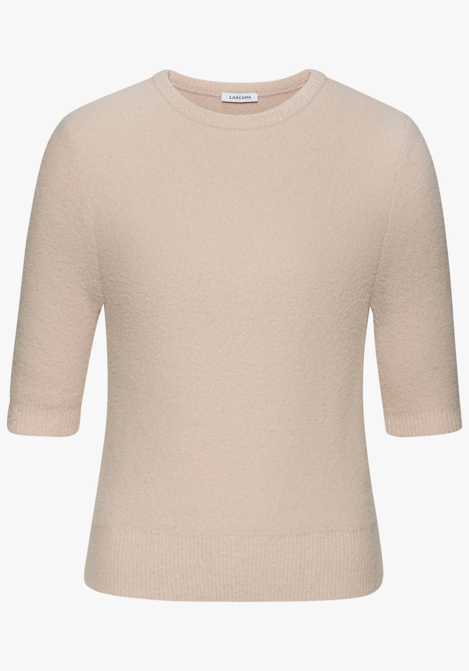 LASCANA Kurzarmpullover - sand