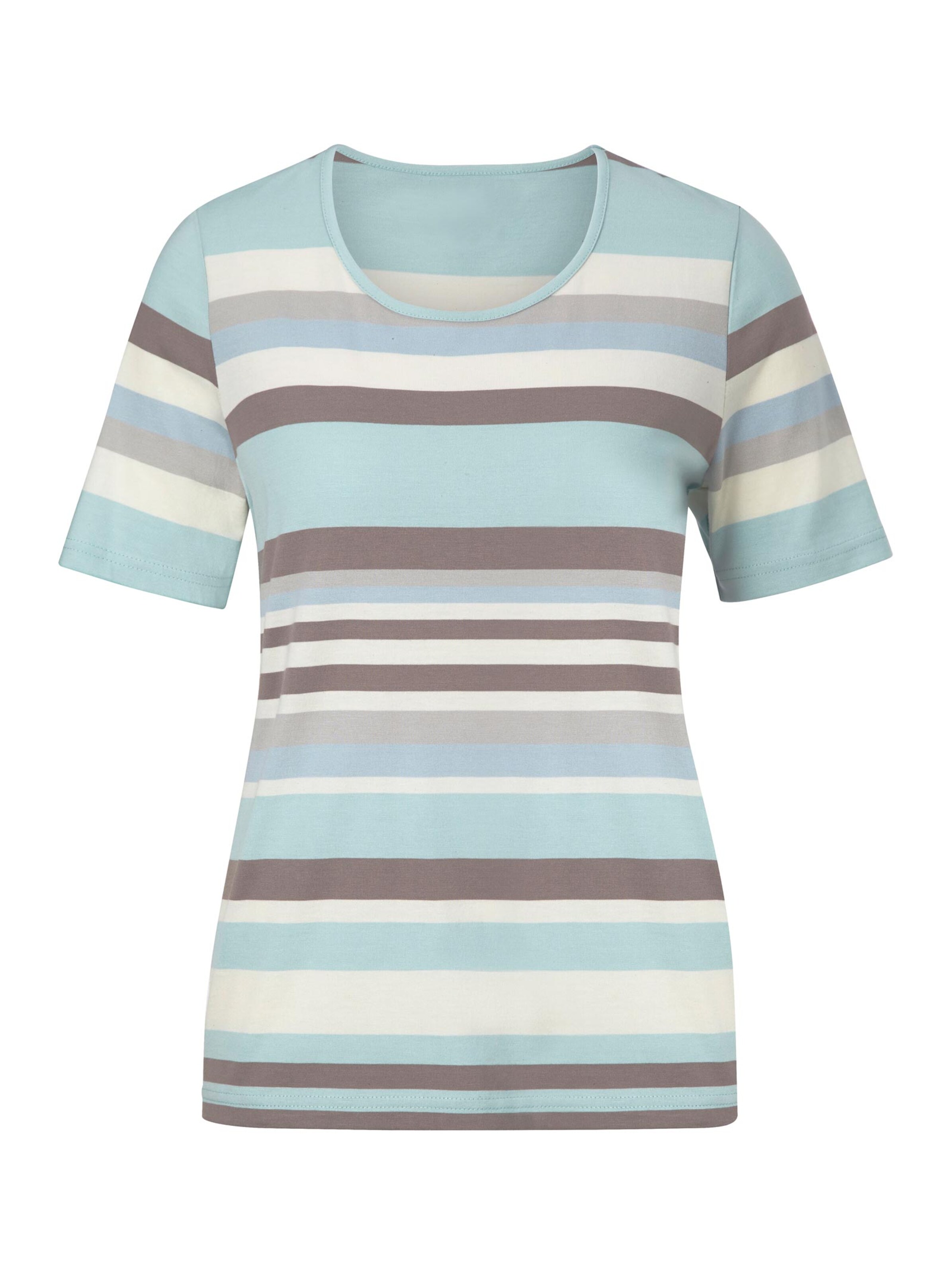 Collection L Shirt - mint-taupe-geringelt