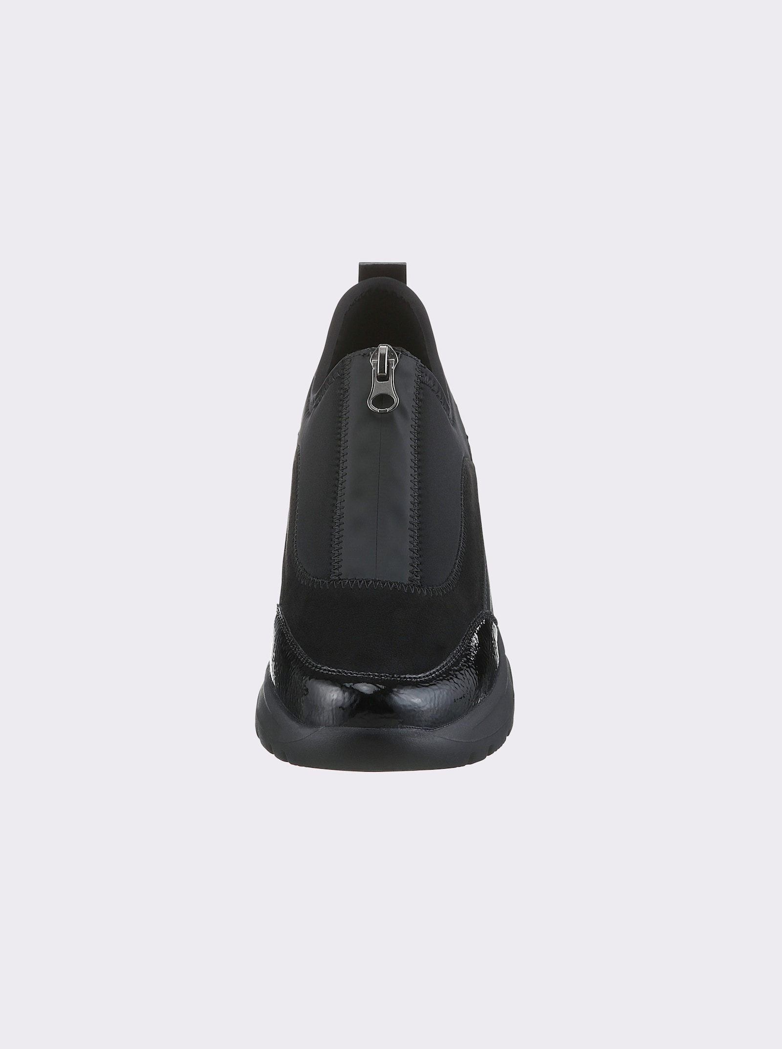 Remonte Slipper mit Reissverschluss - schwarz-gemustert