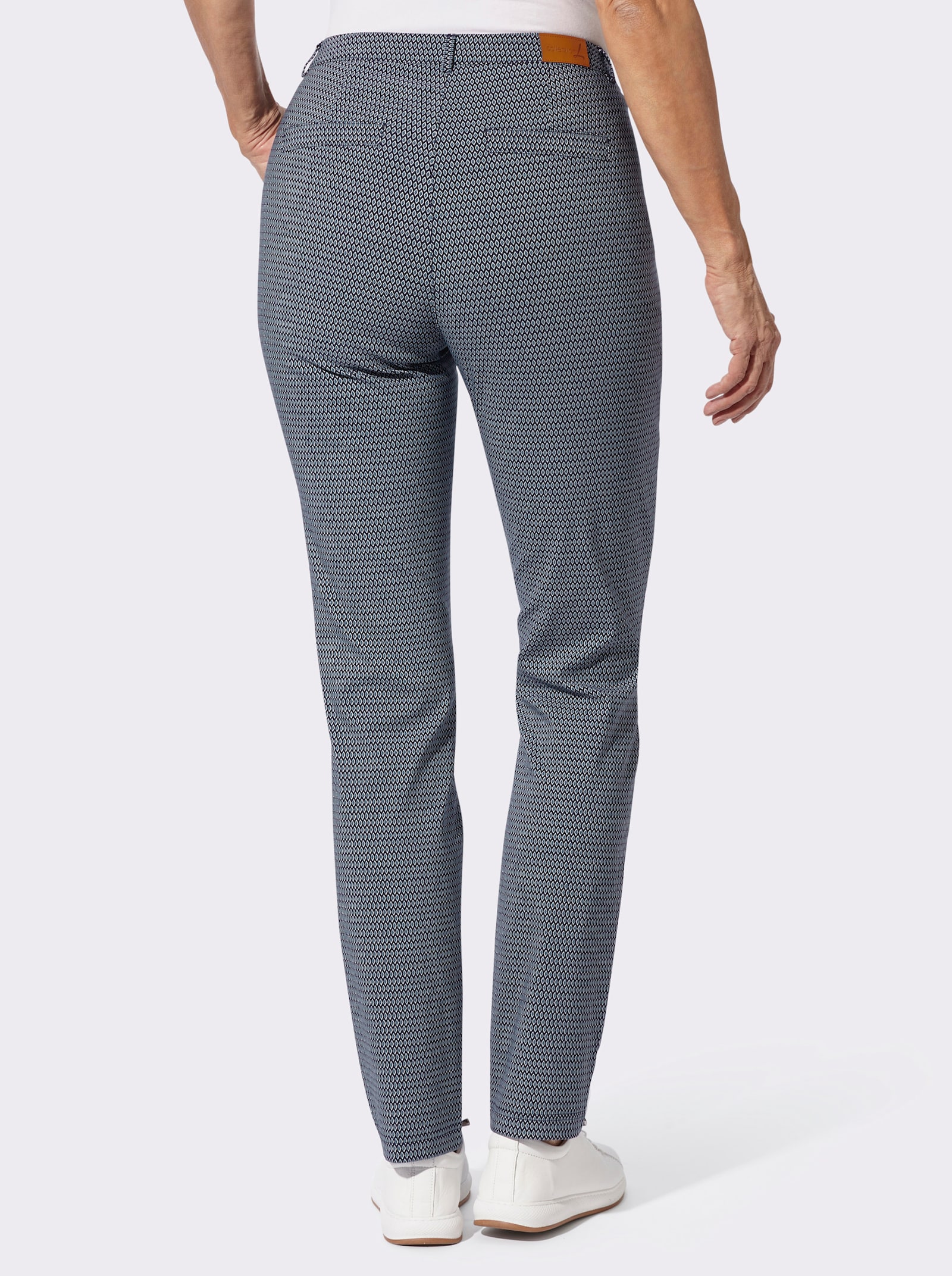 Bengalinhose - marine-rauchblau-gemustert