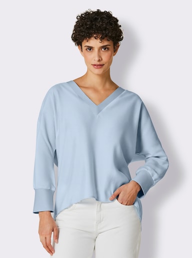 CREATION L PREMIUM Langarmbluse mit Fledermaus-Ärmeln - hellblau