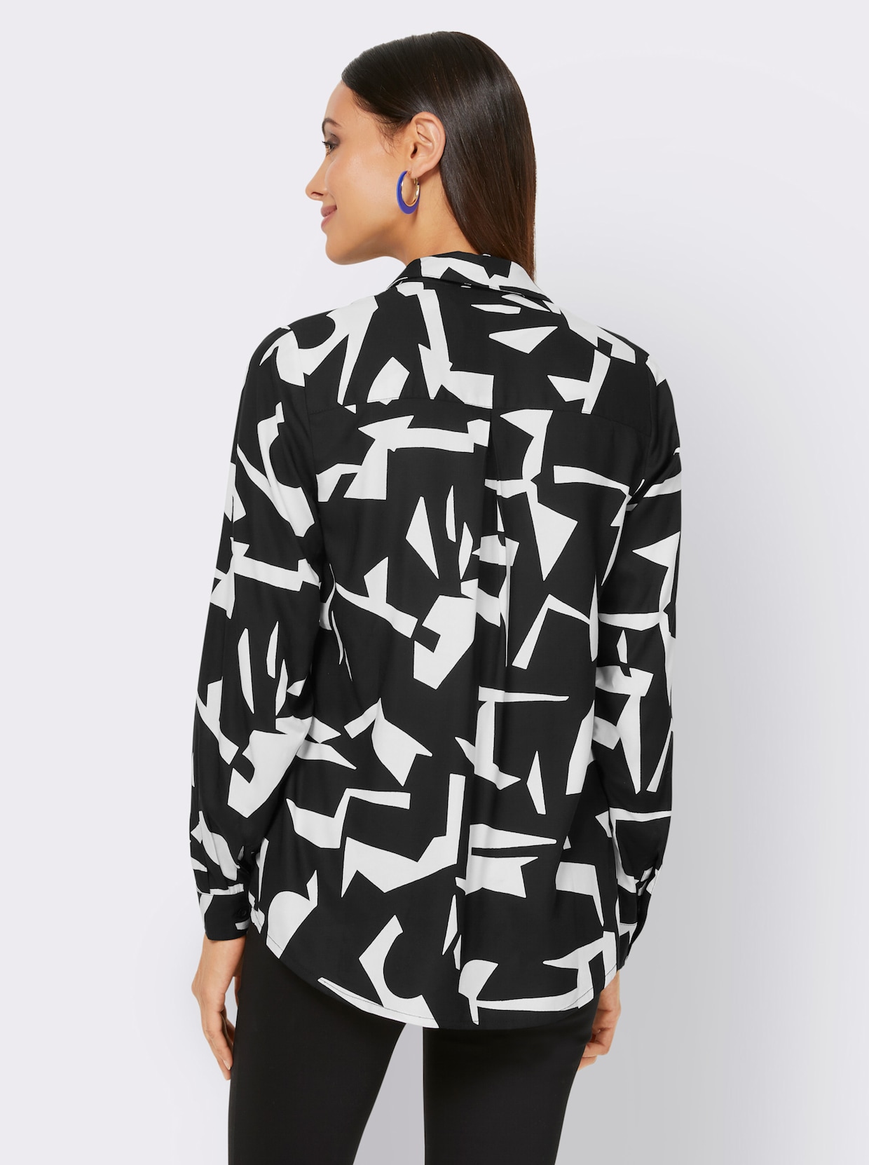 heine Blouse met lange mouwen - zwart/champagne gedessineerd