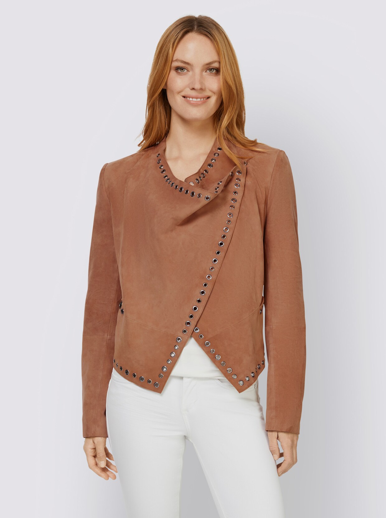 heine Leder-Jacke - cognac