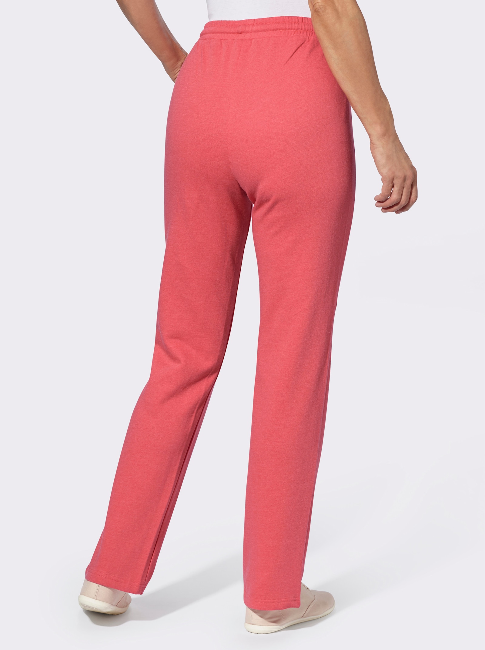 Jerseybroek met opgestikte zakken - grapefruit gemêleerd