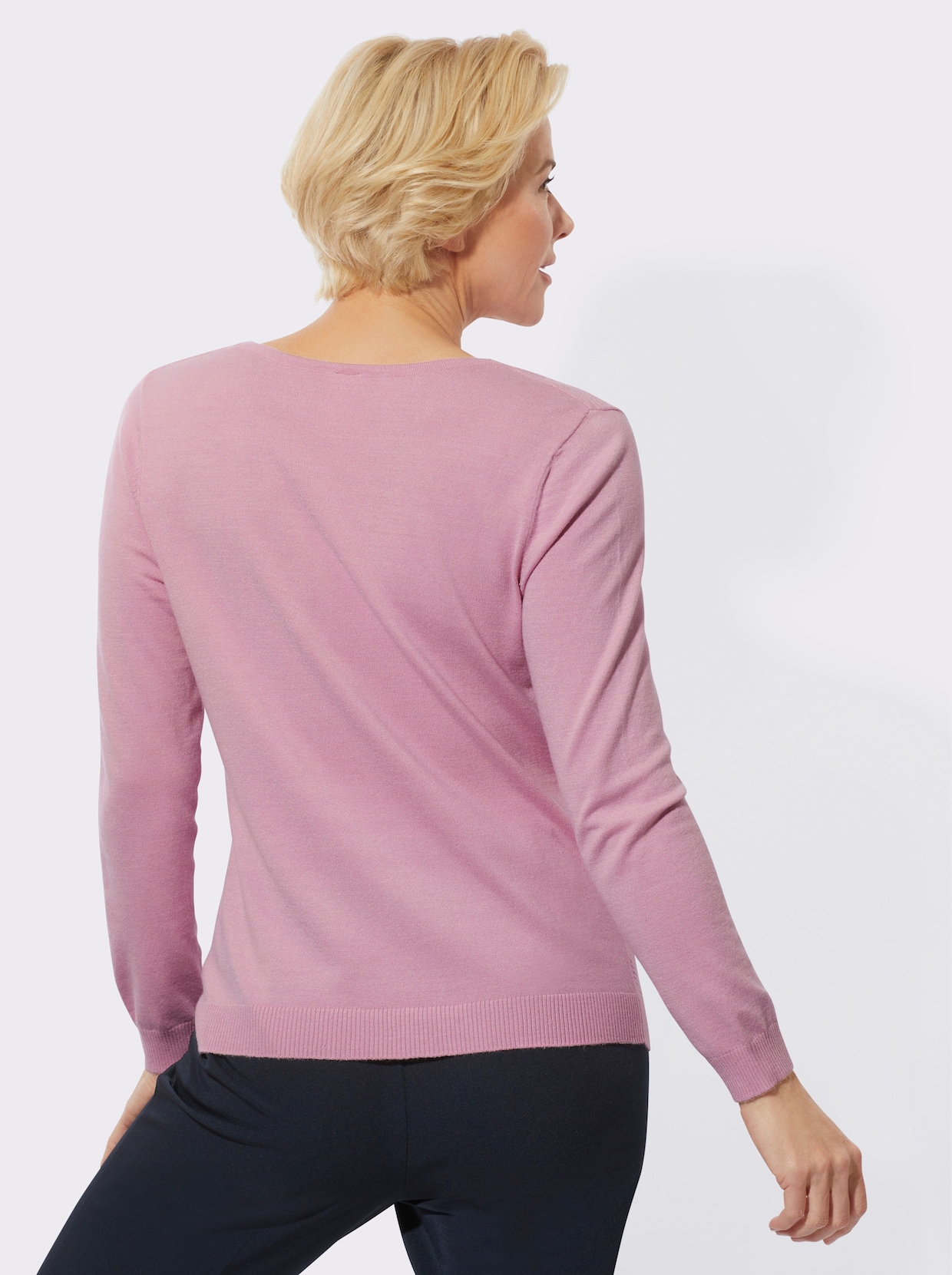 Pullover met V-hals - roze