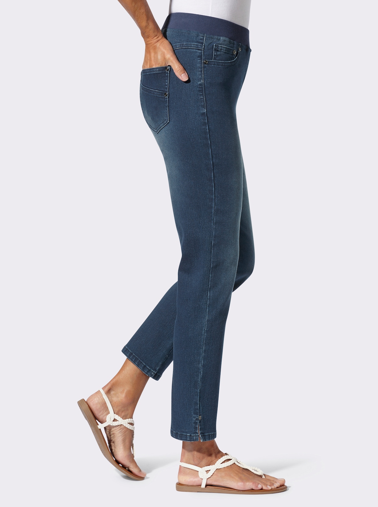 7/8-Jeans - blue-stone-washed